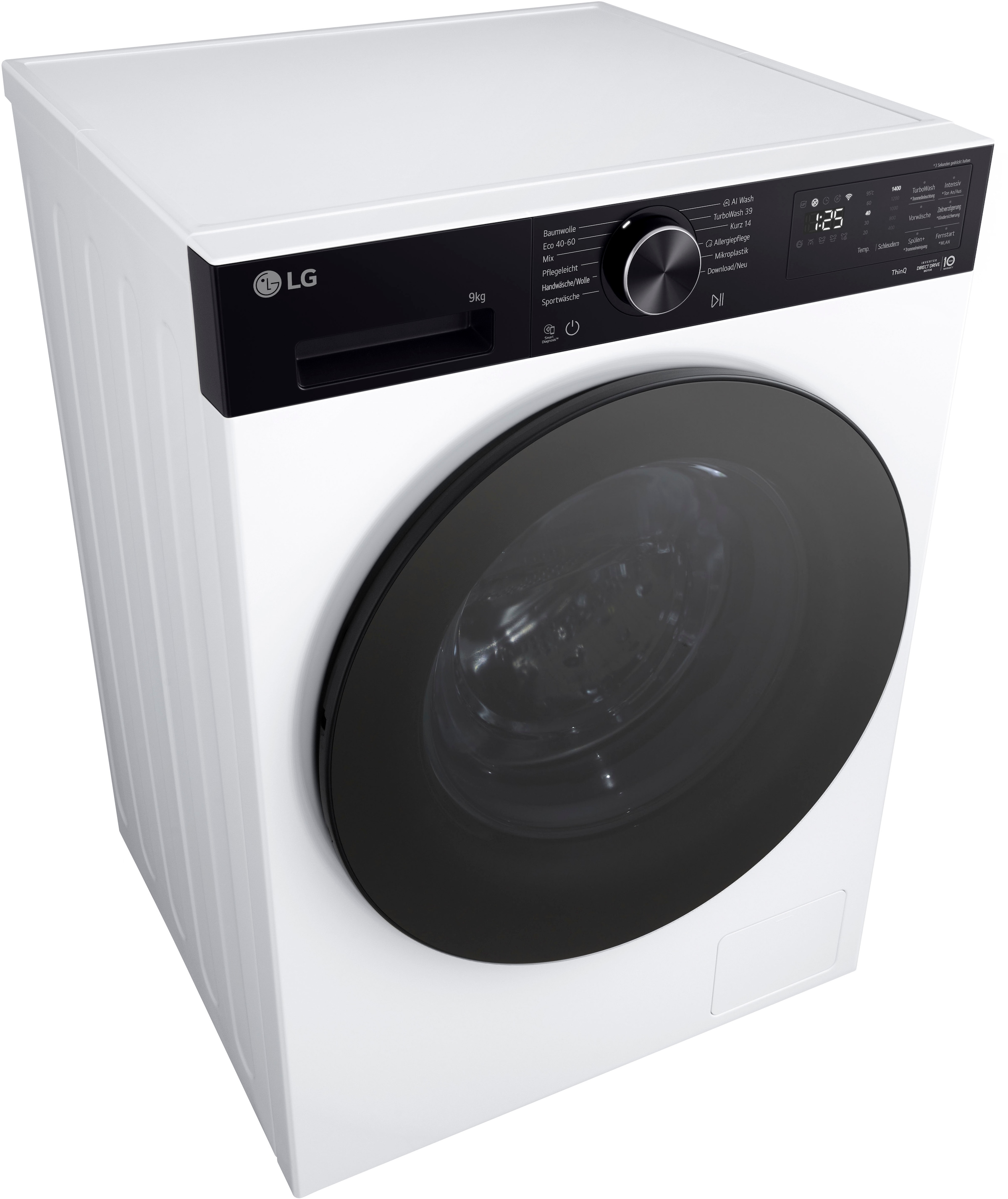LG Waschmaschine »F4WX709YP« 9 kg 1400 U/min AI Wash, ThinQ App inkl. Programm-Download, 14-Minuten-Kurzprogramm