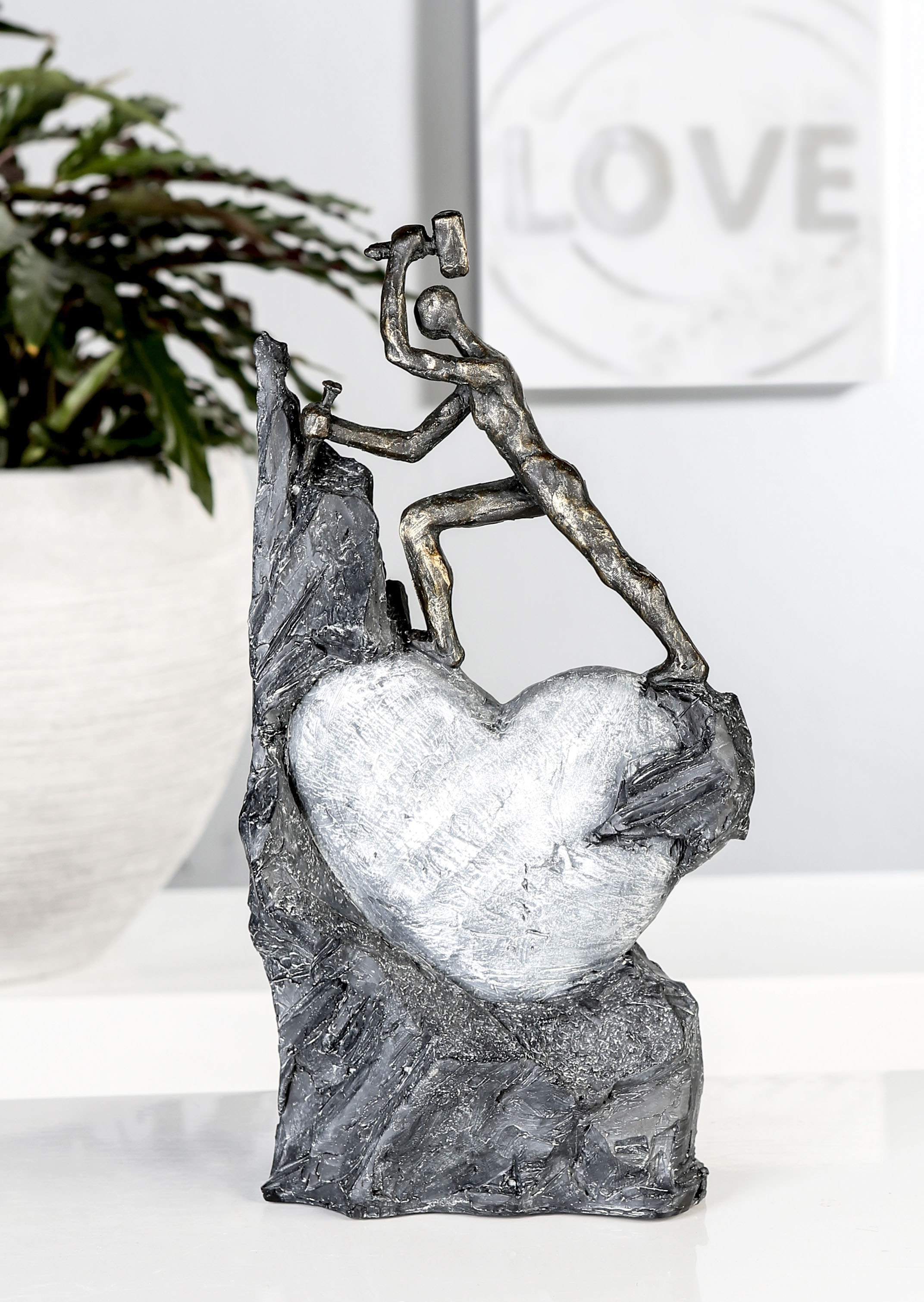 by »Skulptur Casablanca Dekofigur cm, Motiv Heart, auf Herz, Spruchanhänger, mit bronzefarben/grau«, 37 Raten bestellen Höhe Wohnzimmer Gilde Dekoobjekt,