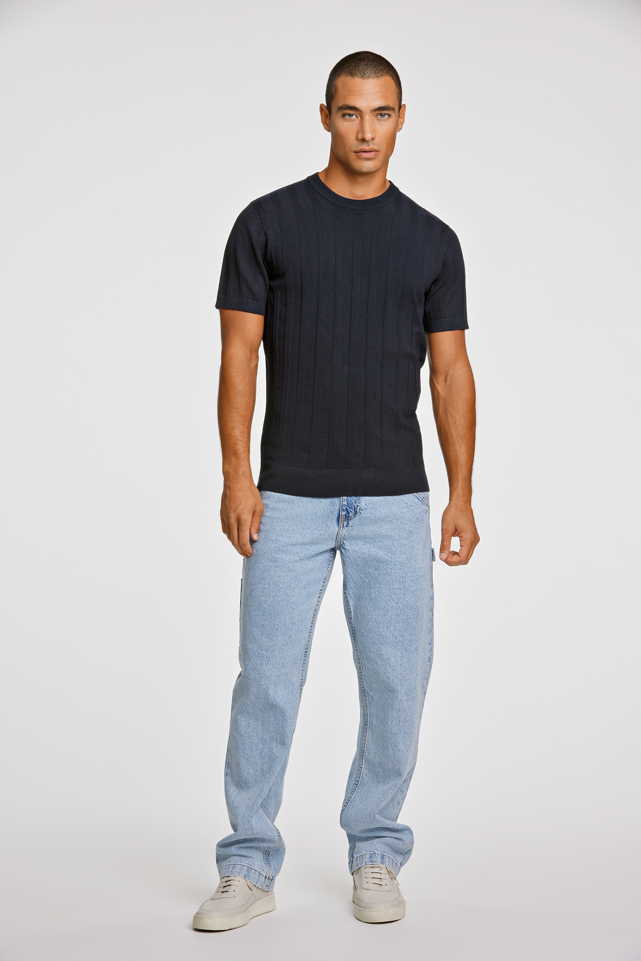 LINDBERGH Kurzarmpullover mit Struktur-Muster