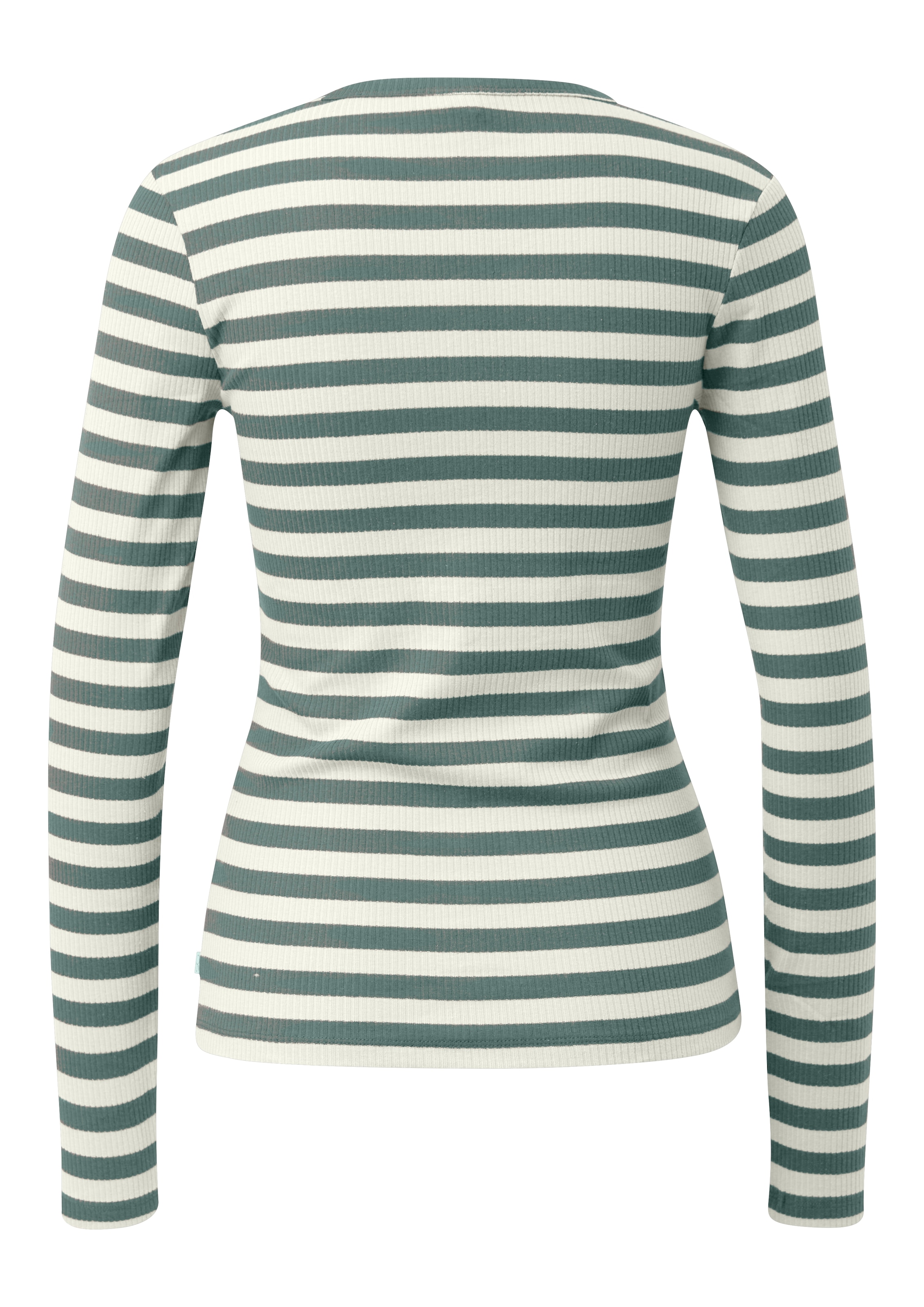 QS Langarmshirt Sommershirt, geringelt, Ripp-Ware