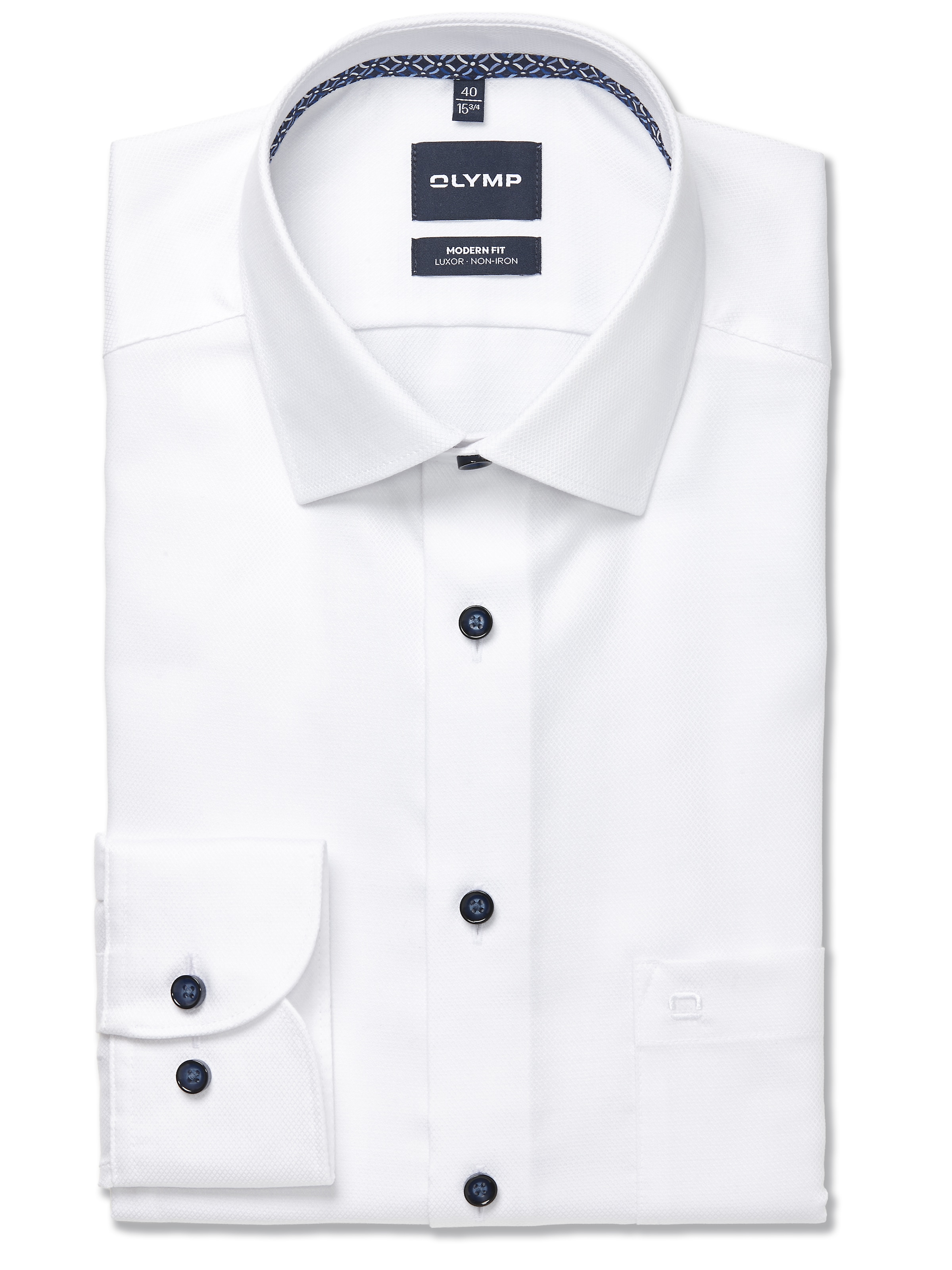 OLYMP Businesshemd »Luxor Modern Fit New-Kentkragen« kontrastfarbene Details an Krageninnenseite, modern fit