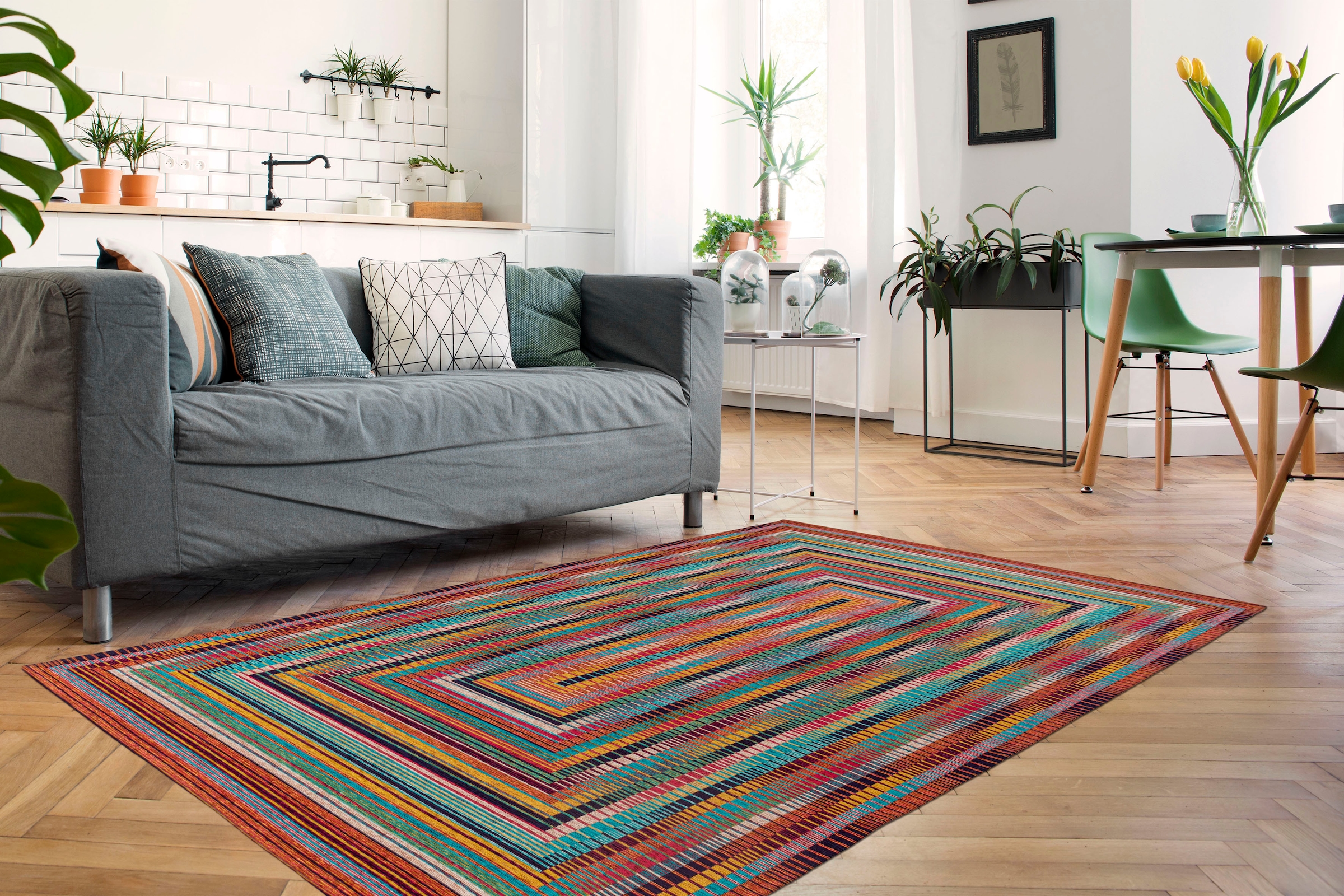 Padiro Teppich »Primavera 125« rechteckig 5 mm Höhe Flachgewebe