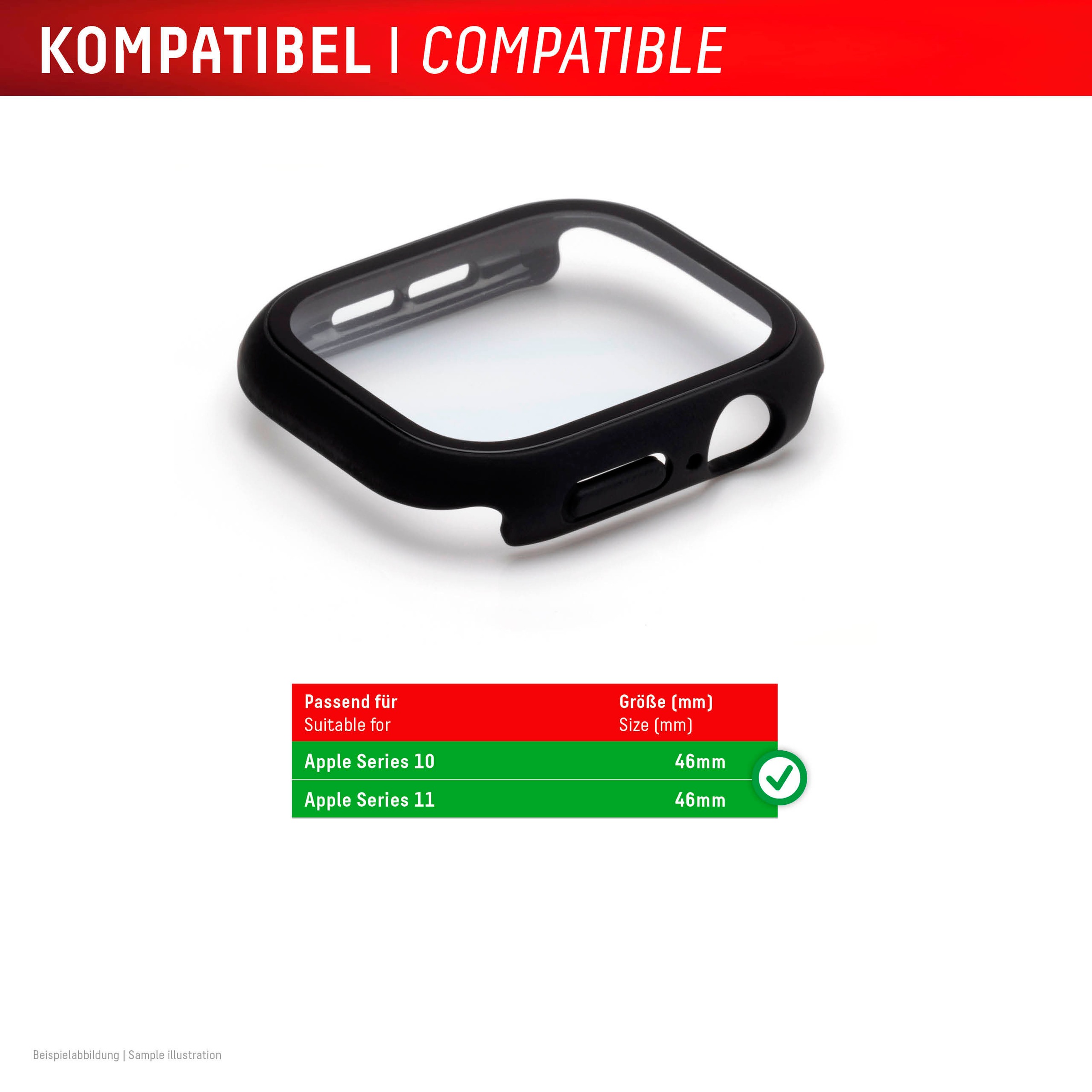Displex Displayschutzglas »Smartwatch Glass All-In-One Protector Full Body« für Apple Watch Series 10 46 mm;Apple Watch Series 11 46 mm Displayschutzfolie, Schutzfolie, Bildschirmschutz, kratz- & stoßfest