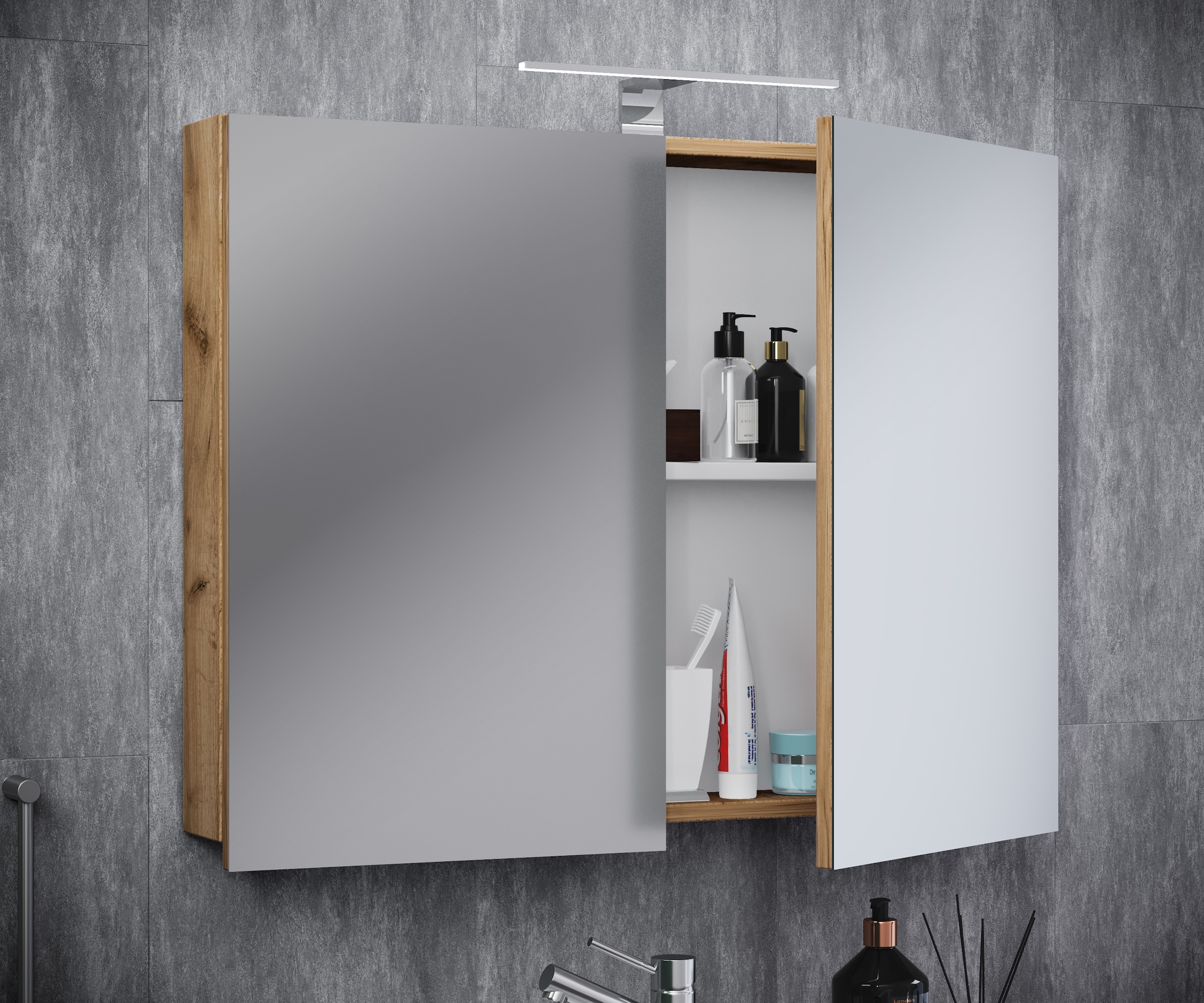 VCM Badspiegel »Spiegelschrank Spiegel Badezimmer Badinos 59x60 cm«