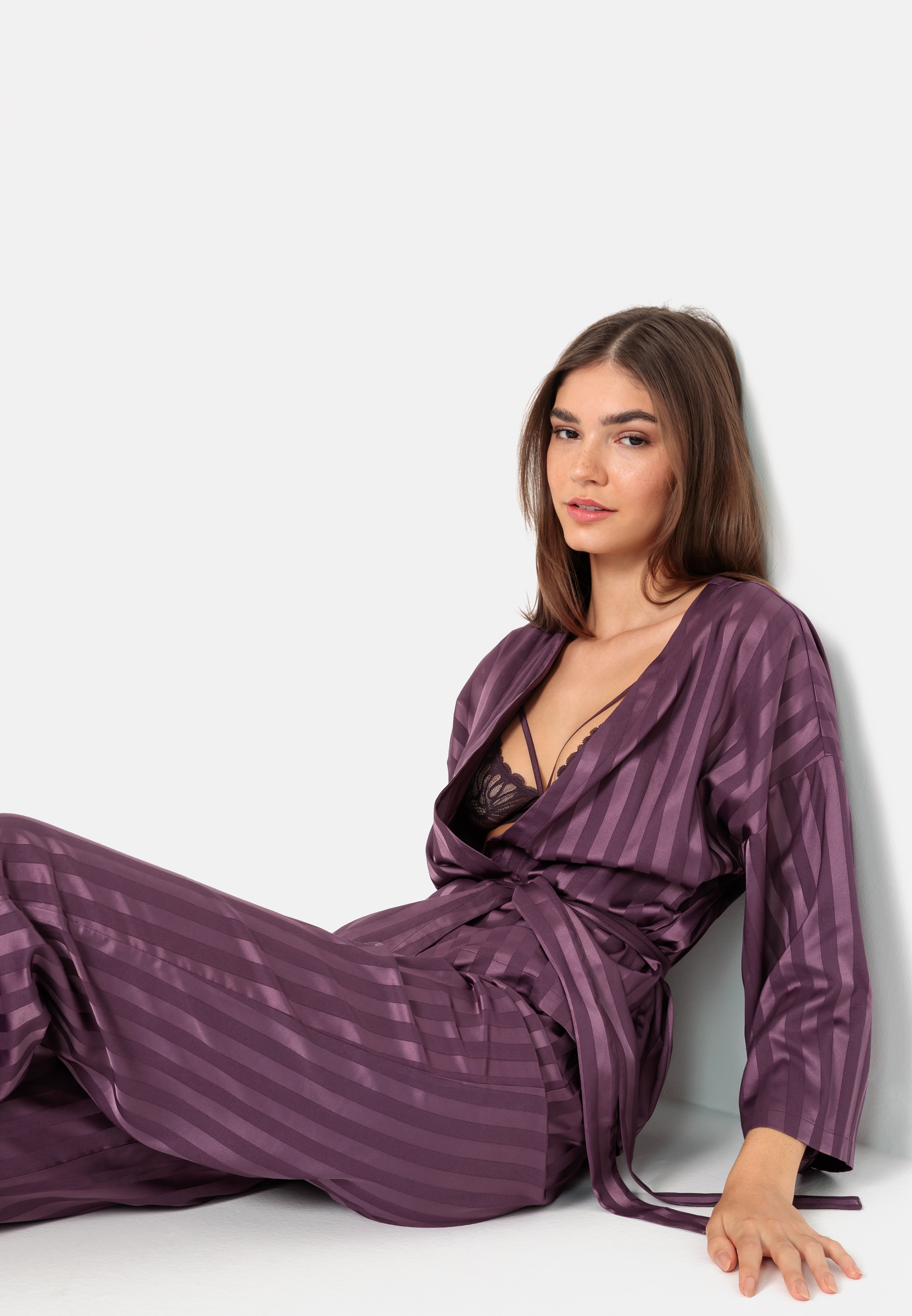 LSCN by LASCANA Pyjama, (Set, 2 tlg.), im Kimono-Stil