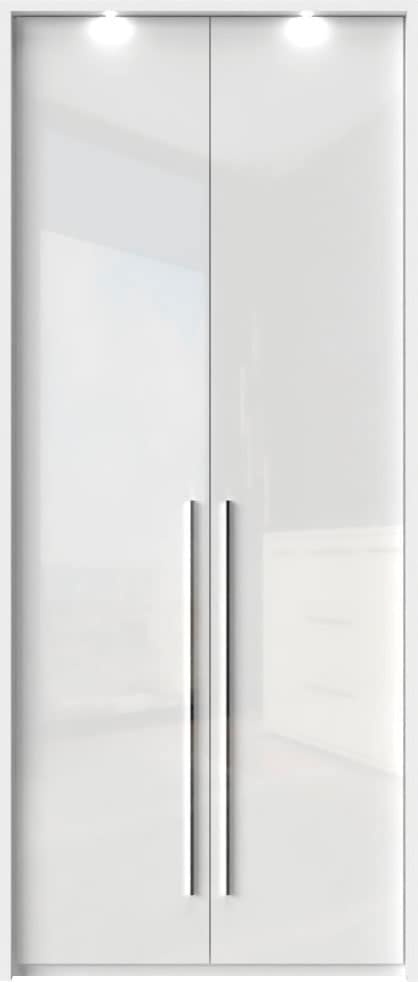 Places of Style Kleiderschrank »Piano, inklusive Rahmen und Beleuchtung, soft-close-Funktion«, (viele Breiten zur Auswahl, 226cm hoch), beige oder weiß, UV lackiert, Hochglanzfronten, FSC-zertifiziert