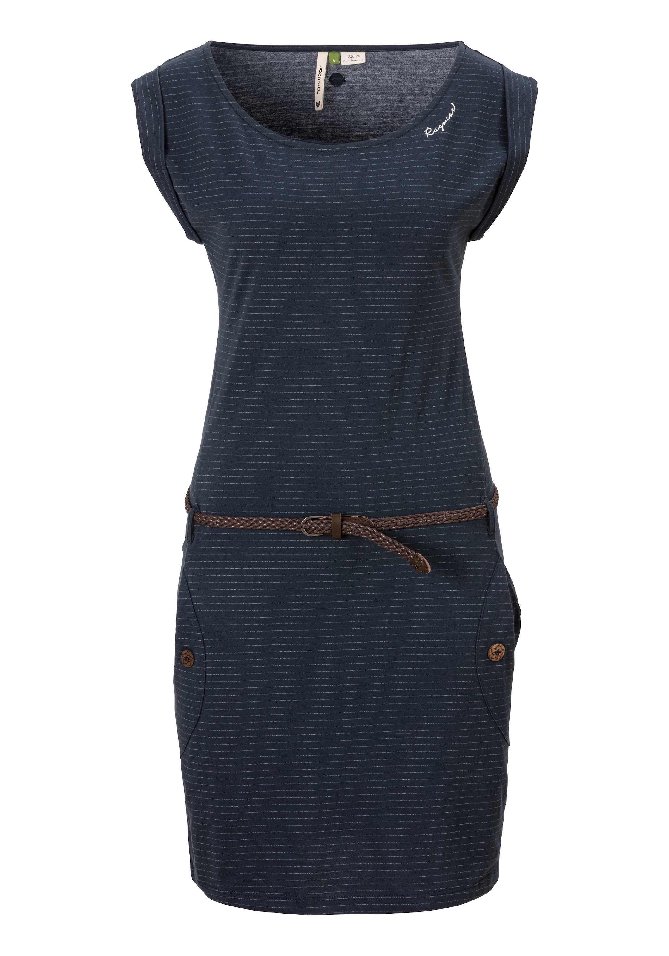 Ragwear Jerseykleid »TAG C ORGANIC O«, (2 tlg., mit abnehmbarem Gürtel), im dezenten Ringel-Streifen-Design