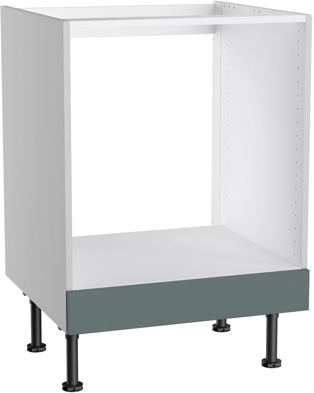 KOCHSTATION, Herdumbauschrank »KS-Bern2« Breite 60 cm, Umbauschrank für Einbauherde, 1 feste Blende, steingrün/hellgrau, B/H/T: 60 cm x 87 cm x 58,4 