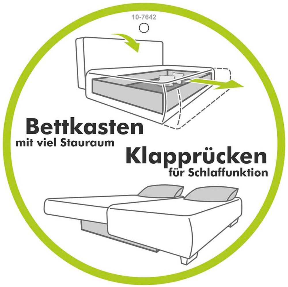 Jockenhöfer Gruppe Ecksofa »Elmau L-Form«, inklusive Bettfunktion, Bettkasten, Ottomane links oder rechts