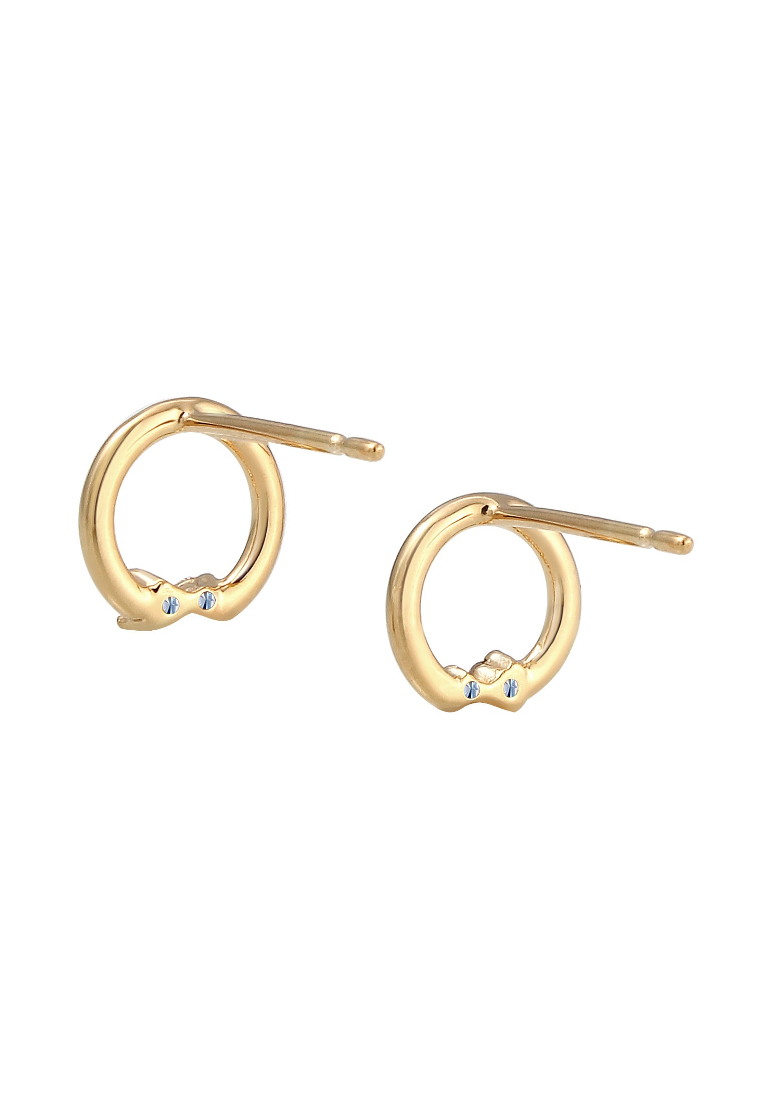 Elli DIAMONDS Paar Ohrstecker »Ohrringe Ohrstecker Kreis Diamant (0.04 ct) 585 Gelbgold«