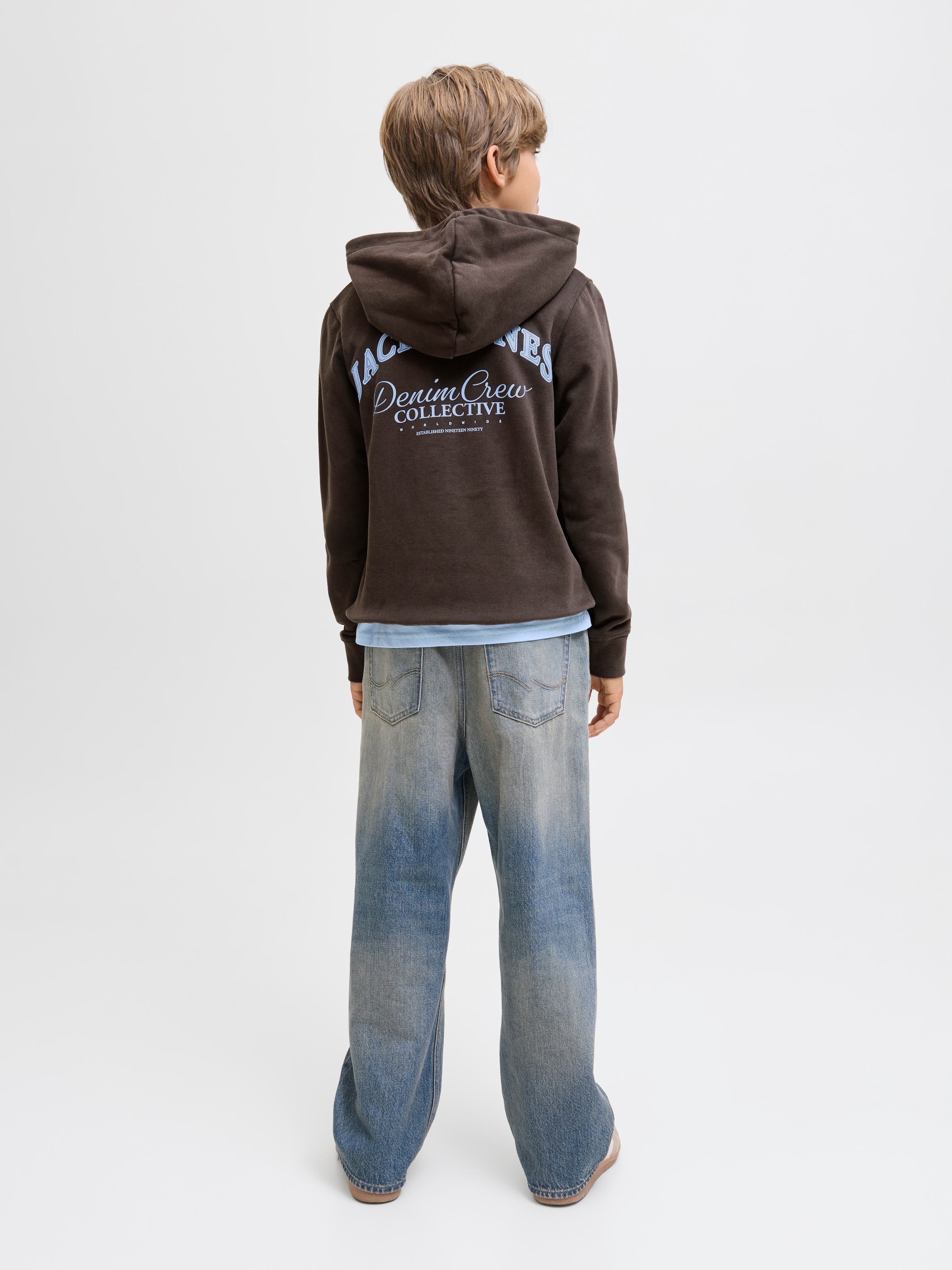 Jack & Jones Junior Kapuzensweatshirt »JJEBRANDES BACKP RELAXED SWEAT H SN JNR«, Baumwollmischung, relaxed fit
