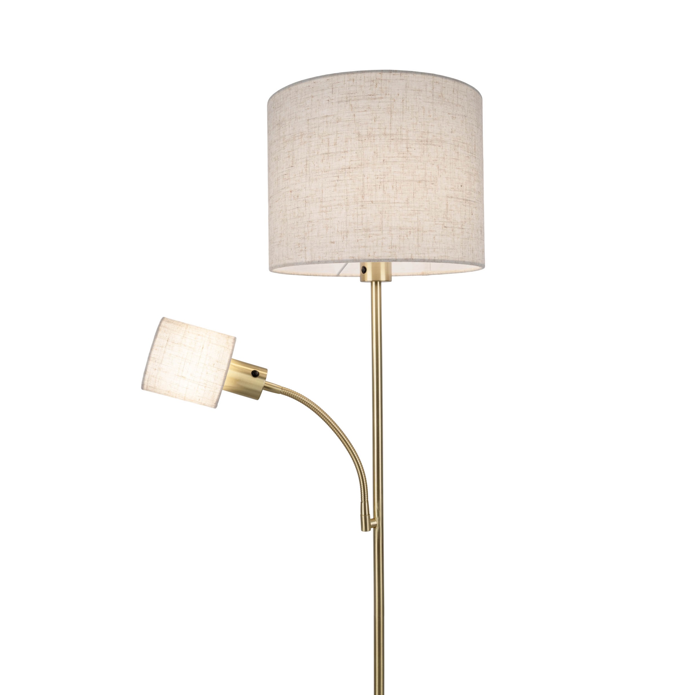 näve Stehlampe »Filomena« E14 | E27 1 Stk. Schirm braun, inkl. Lesearm, inkl. Druckschalter, H: 165cm