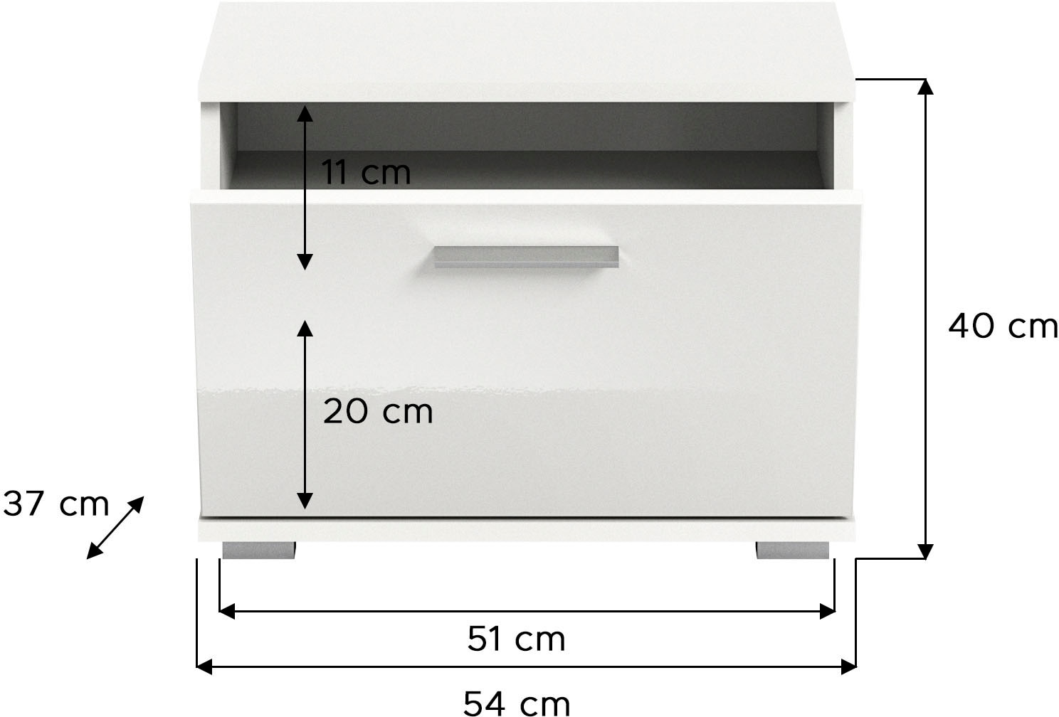 INOSIGN Sitzbank »Valge, Breite 55cm, 1 Klappe, 1 Einlegeboden, 2 Fächer«, Bank, Schuhbank, Garderobenbank, Dielenbank, Flurbank, Ablagebank