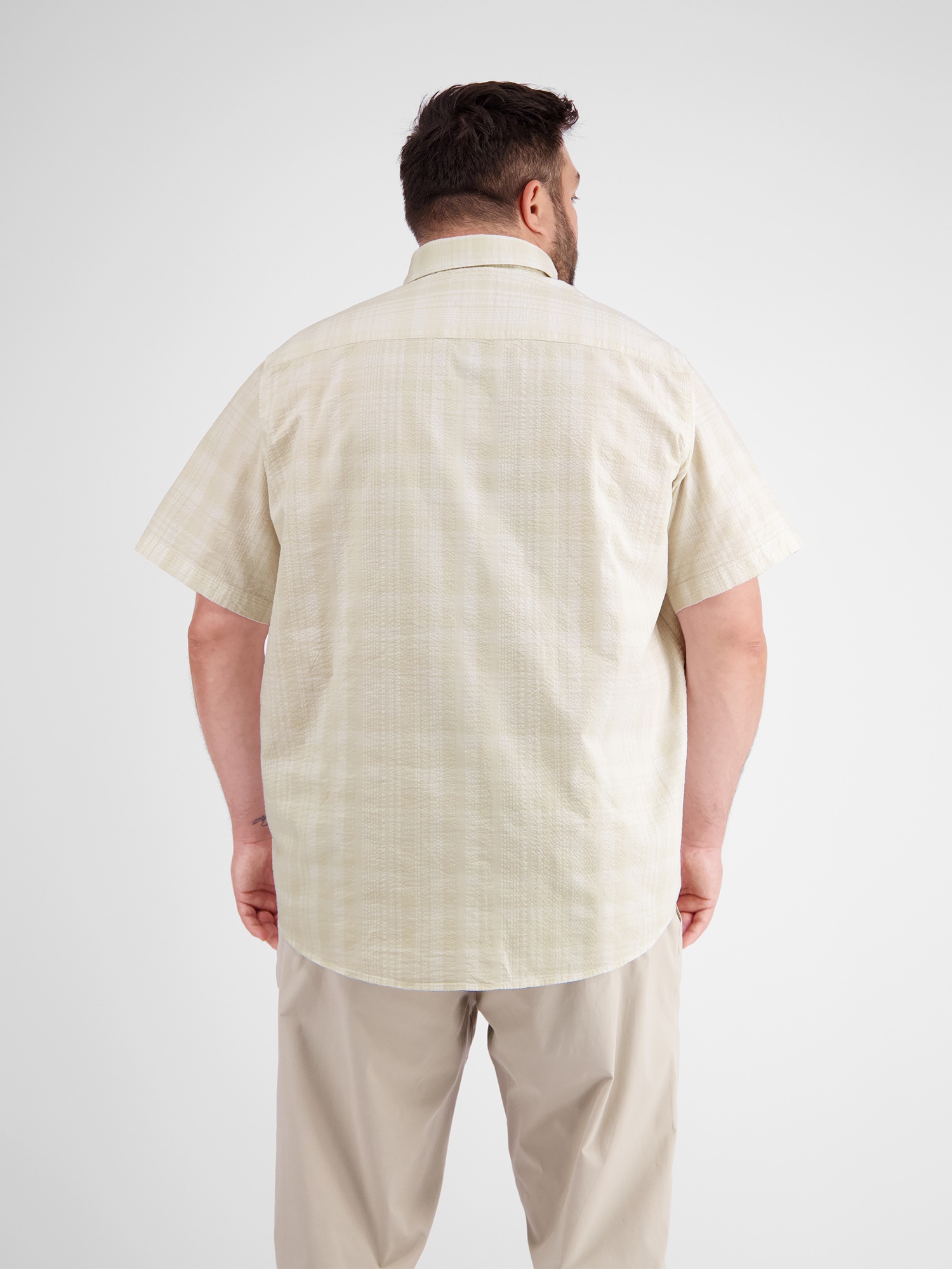 LERROS Kurzarmhemd »Kariertes Seersucker-Kurzarmhemd in Großen Größen 3XL bis 6XL«