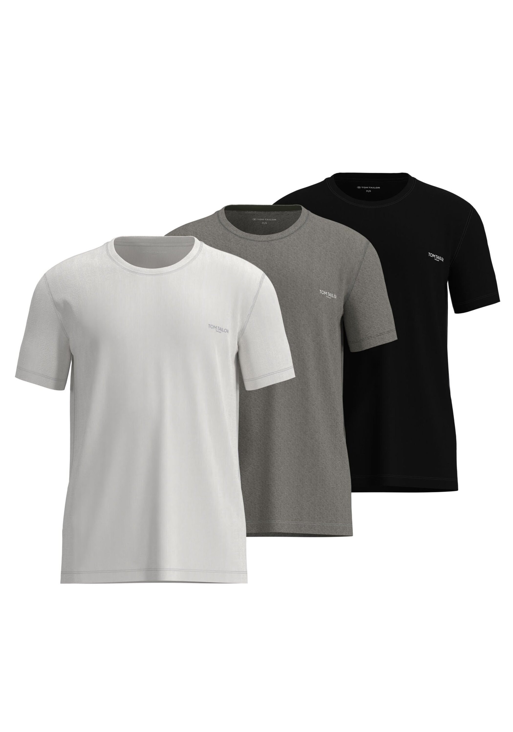 TOM TAILOR T-Shirt »T-Shirt Shirt 1/2 Rundhals 3P 3er Pack« 3