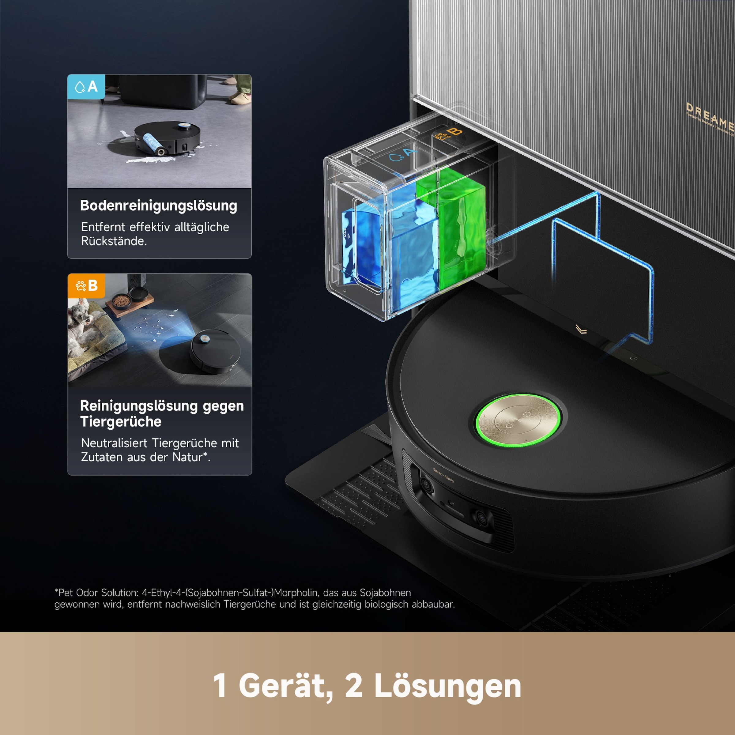 Dreame Saugroboter »mit Wischfunktion Aqua10 Ultra Roller Complete Black« Warmwasser-Wischsystem, Rollenmopp, überwindet Hindernisse, 30.000 Pa