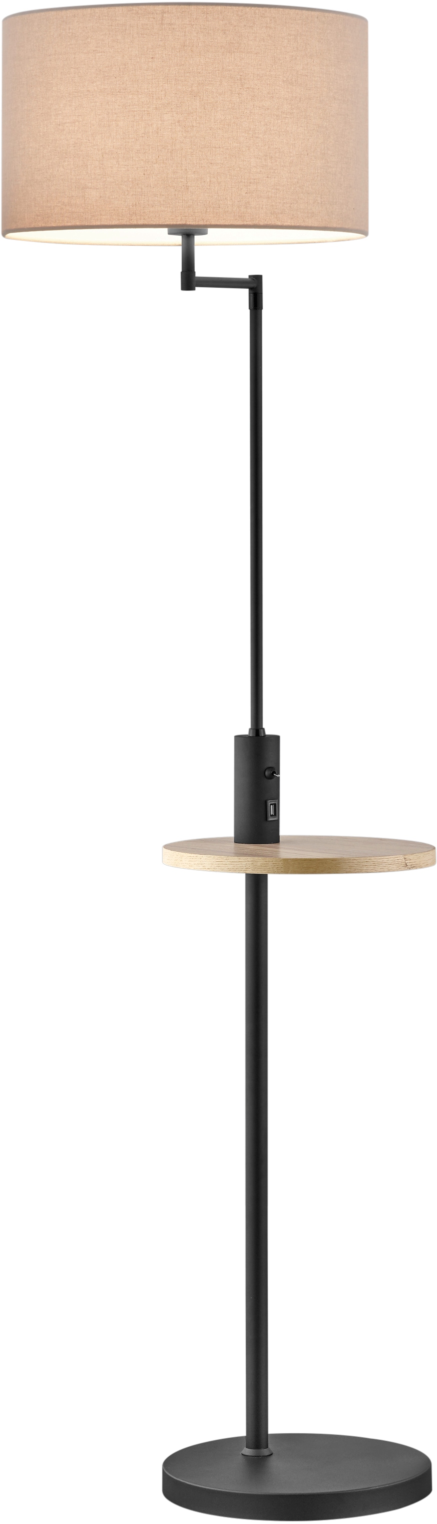 TRIO Leuchten Stehlampe »Claas«, 1 flammig-flammig, schwenkbar, USB Anschluss mit Ladefunktion, Leuchtmittel tauschbar