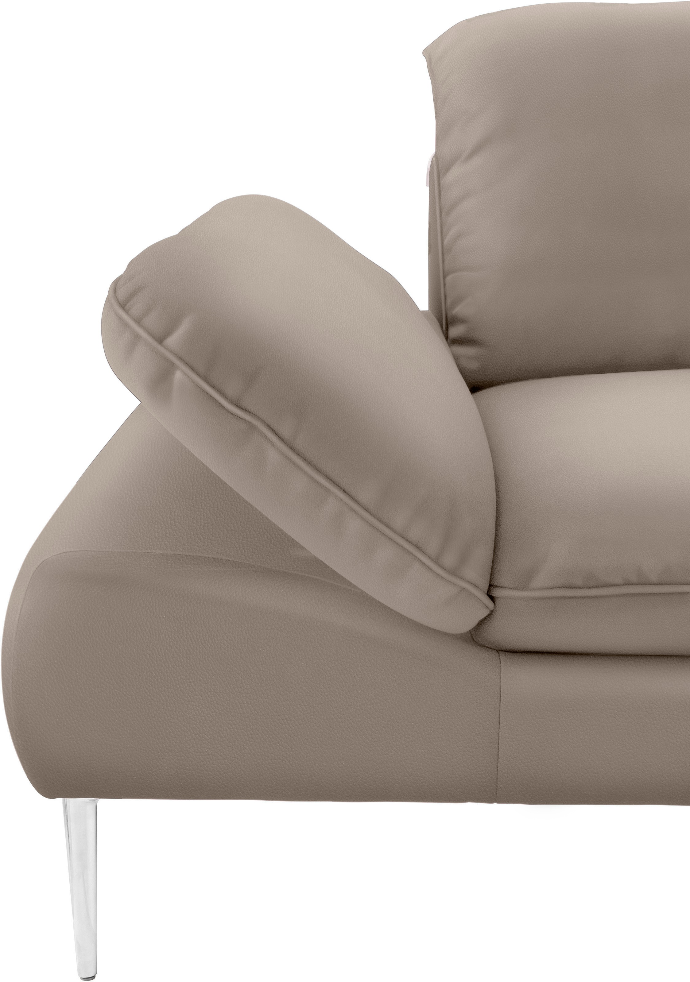 W.SCHILLIG Ecksofa »enjoy&MORE, Designsofa, bequem, zeitlos und elegant, L-Form«, mit Sitztiefenverstellung, Füße Chrom glänzend, Breite 340 cm