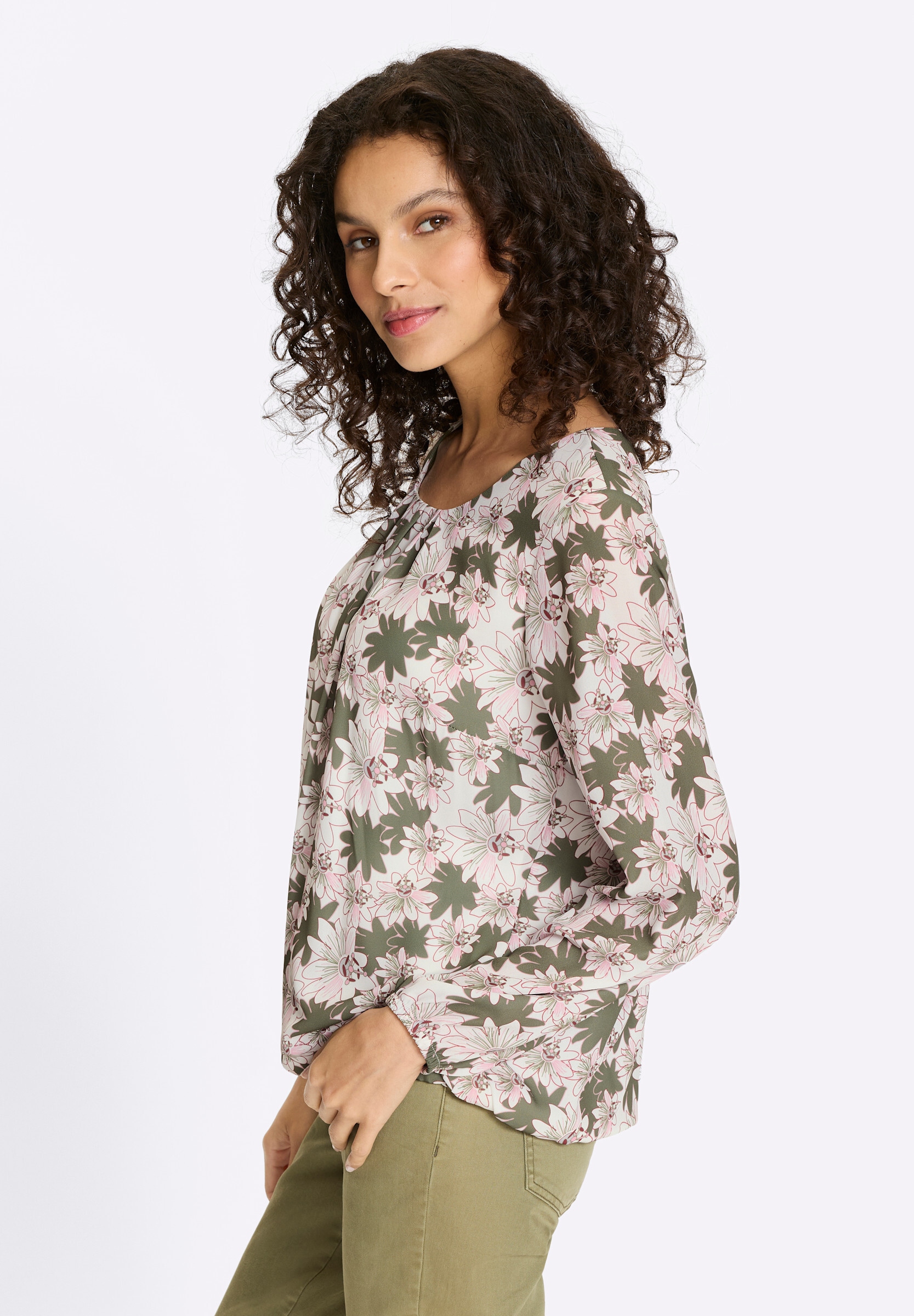 heine Schlupfbluse »Druckbluse Schlupfbluse mit Jerseyfutter«