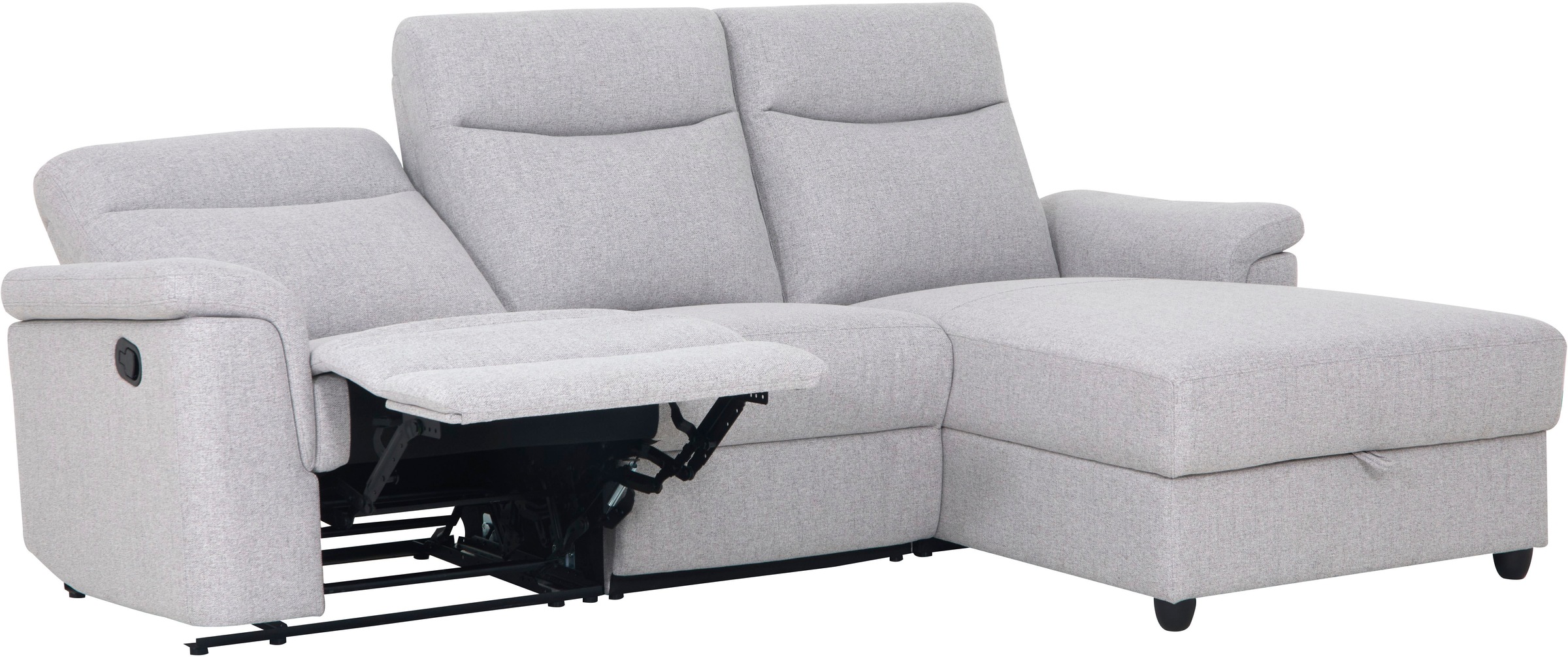 Home affaire Ecksofa »BRIONNE, L-Form, 255cm, manuelle u. elektrische Funktion (USB A/C),«, Liegefunktion, Stauraum, Federkernpolsterung, Webstoff
