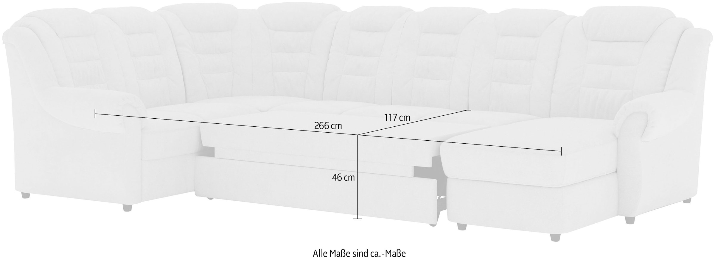 Home affaire Wohnlandschaft »Boston U-Form«, mit hoher Rückenlehne, wahlweise mit Bettfunktion & Stauraum