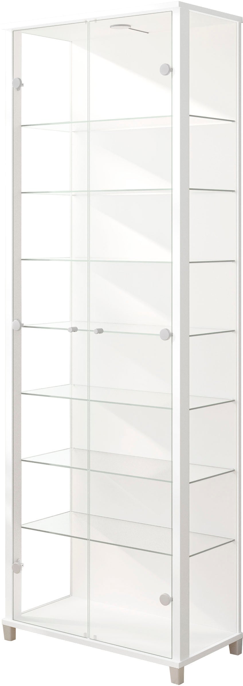 fif möbel Vitrine »Optima«, Standvitrine, Glastüren, 7 Böden, LED, vielseitig, perfekt für Sammler