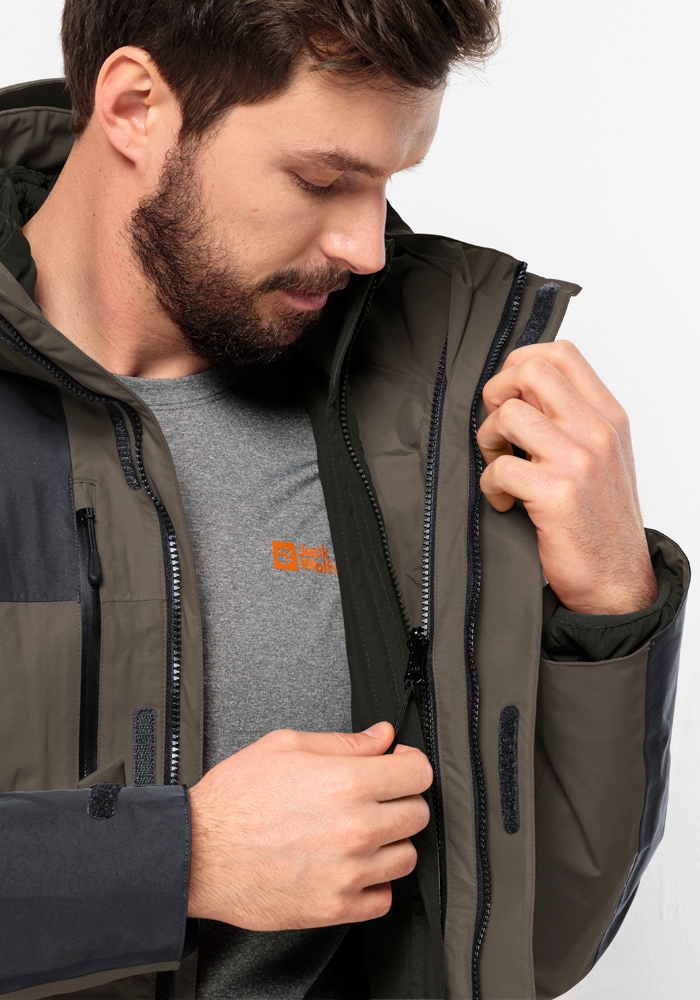 Jack Wolfskin 3-in-1-Funktionsjacke »JASPER 3IN1 JKT M«, (2 teilig), mit Kapuze