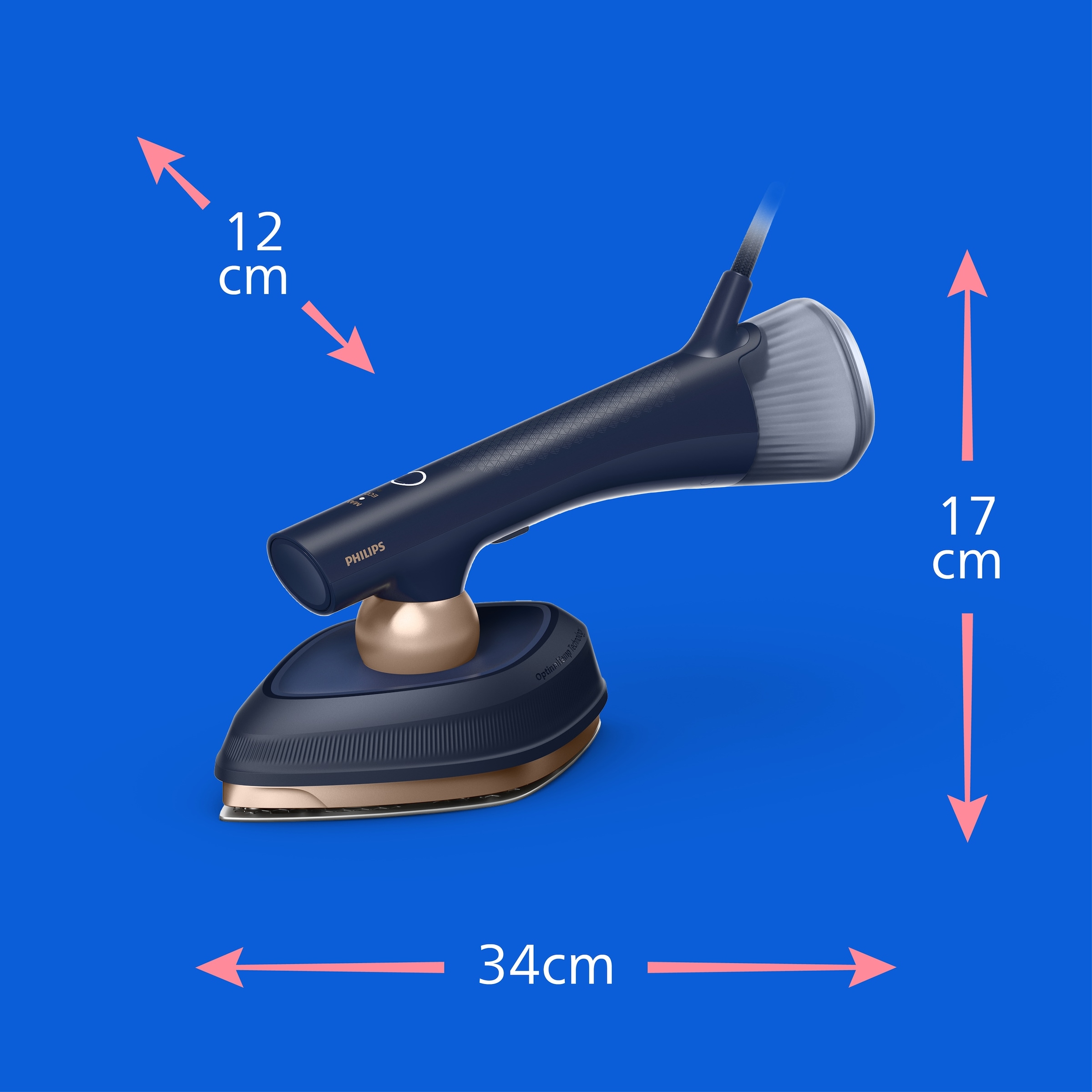 Philips Dampfbügeleisen »GC215/20 OneTurn 2-in-1 Bügeleisen & Steamer, SoftBoard & Dock inkl.« 1800 W 1800 W, SteamGlide Plus, 200ml+300ml Wasserbehälter u. 90 g Dampfstoß