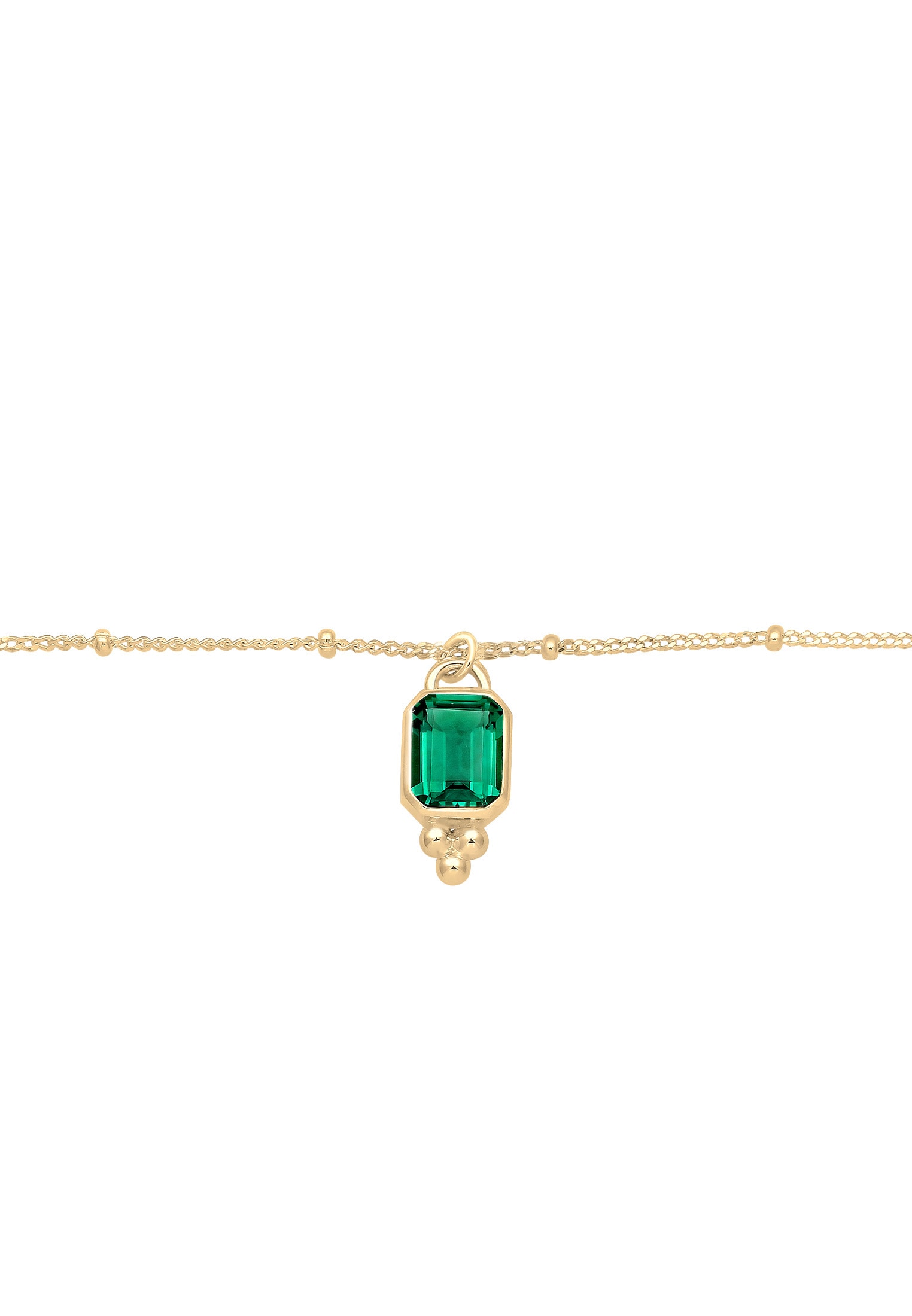 Elli Premium Silberkette »Halskette Quarz Grün 925 Sterling Silber vergoldet«