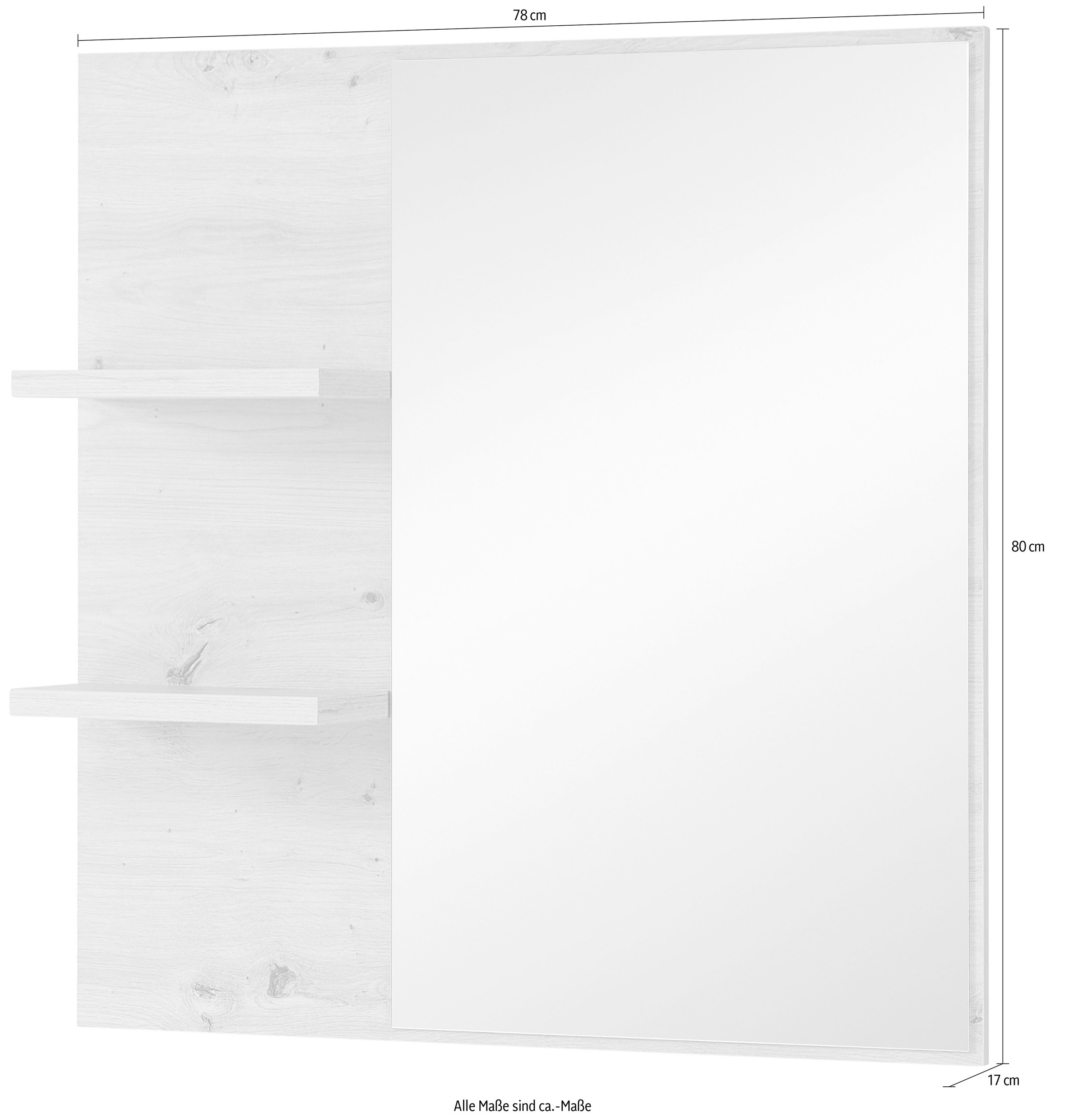 Innostyle Garderobenspiegel »BARI Wandspiegel« Spiegelfläche 78 x 80 cm, 2 Ablageböden