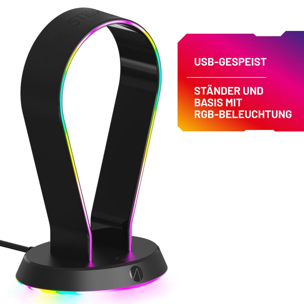 Gaming-Headset Zubehör »LED Headset Ständer mit USB Ports«, 12 RGB Beleuchtungseffekte