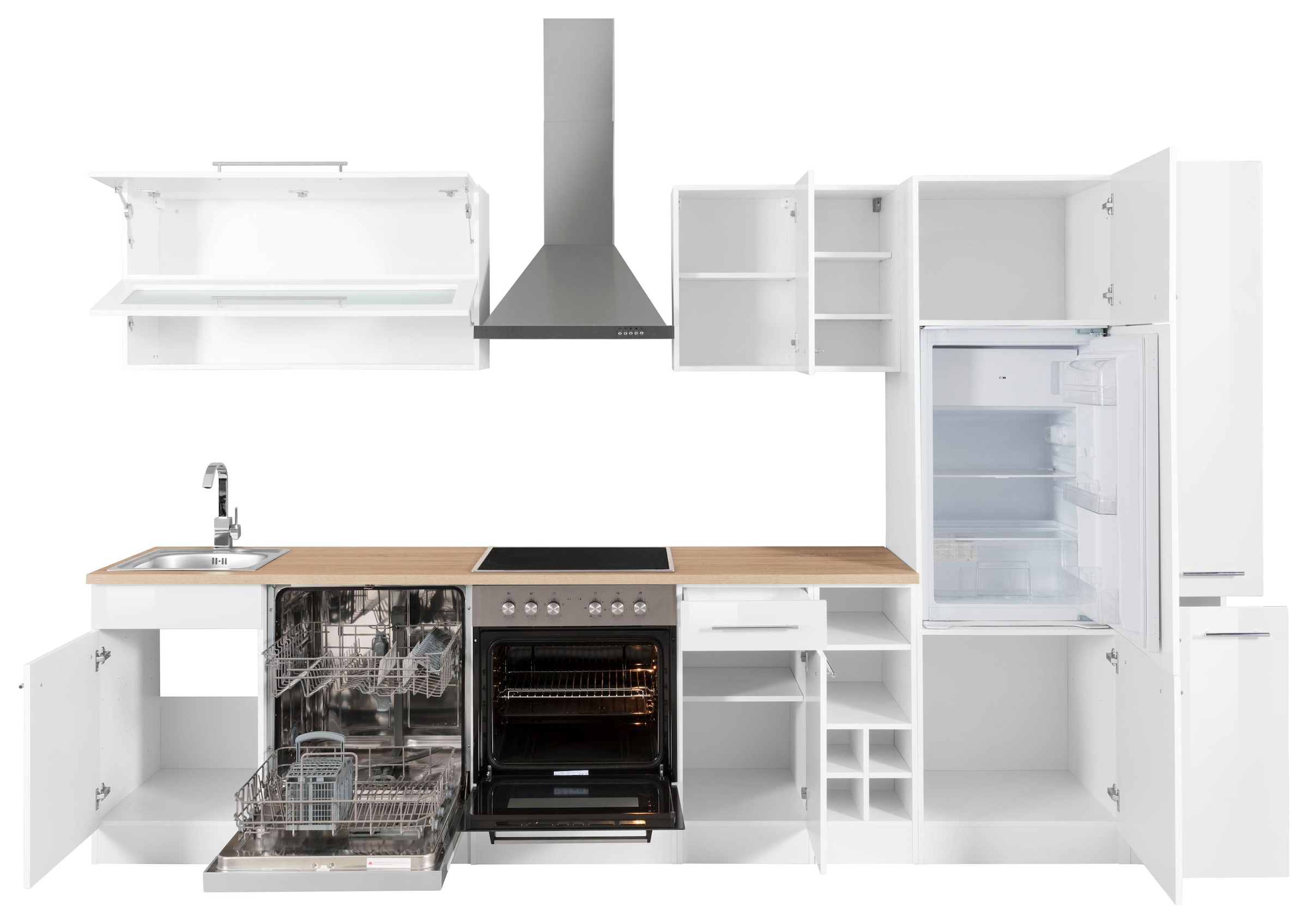 KOCHSTATION Küchenzeile »KS-Eton«, mit E-Geräten, Breite 330 cm