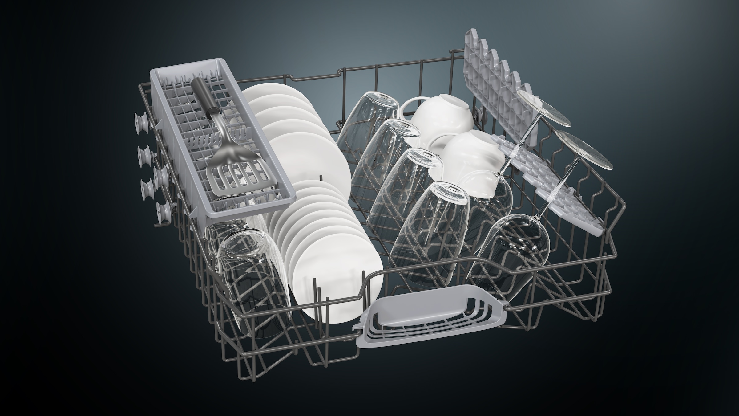 SIEMENS vollintegrierbarer Geschirrspüler iQ300 »SN63HX16TE«, 13 Maßgedecke, aquaStop® Garantie & Programmstatus-Projektion auf dem Boden