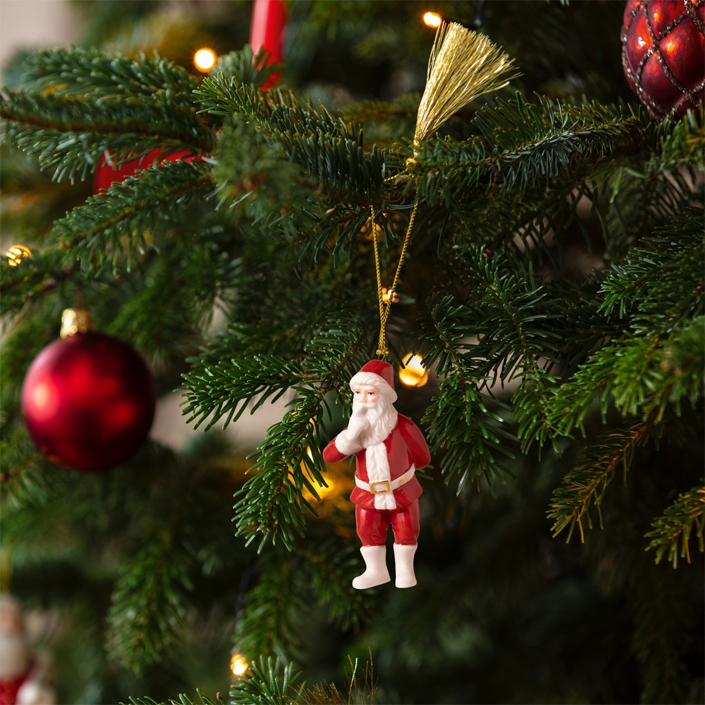 Villeroy & Boch Weihnachtsfigur »Ornament Santa 2026 Christmas Classics 4,3 x 5,7 x 11,1 cm weiß-gold« Nur Dekoration