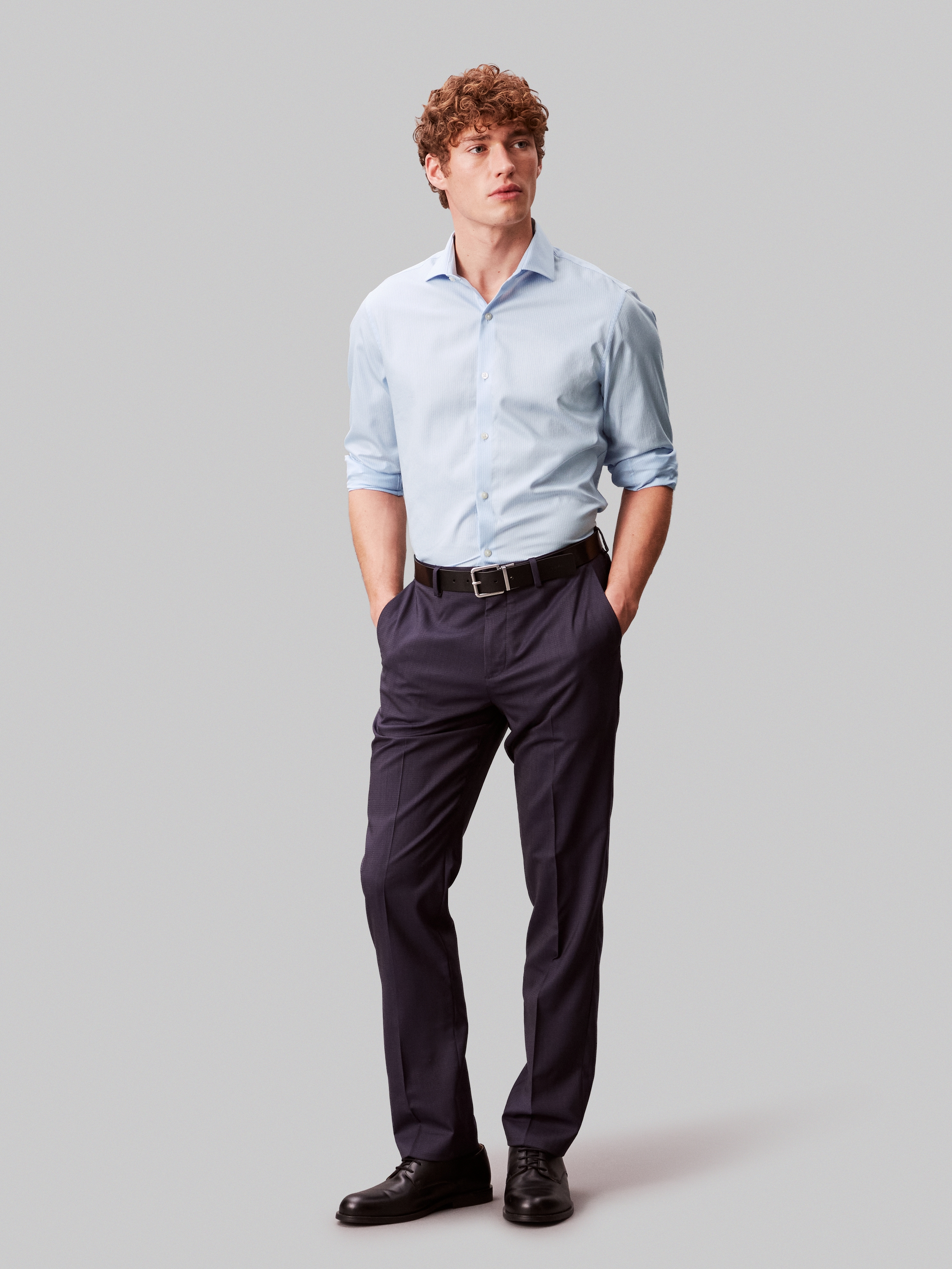 Calvin Klein Businesshemd »SLIM SFT WSHD STR STP« Slim fit mit Knopfleiste