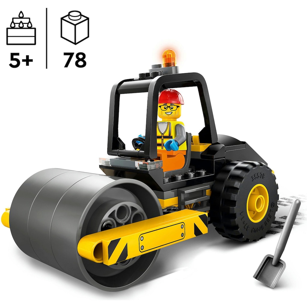 LEGO® Konstruktionsspielsteine »Straßenwalze (60401), LEGO City«, (78 St.)