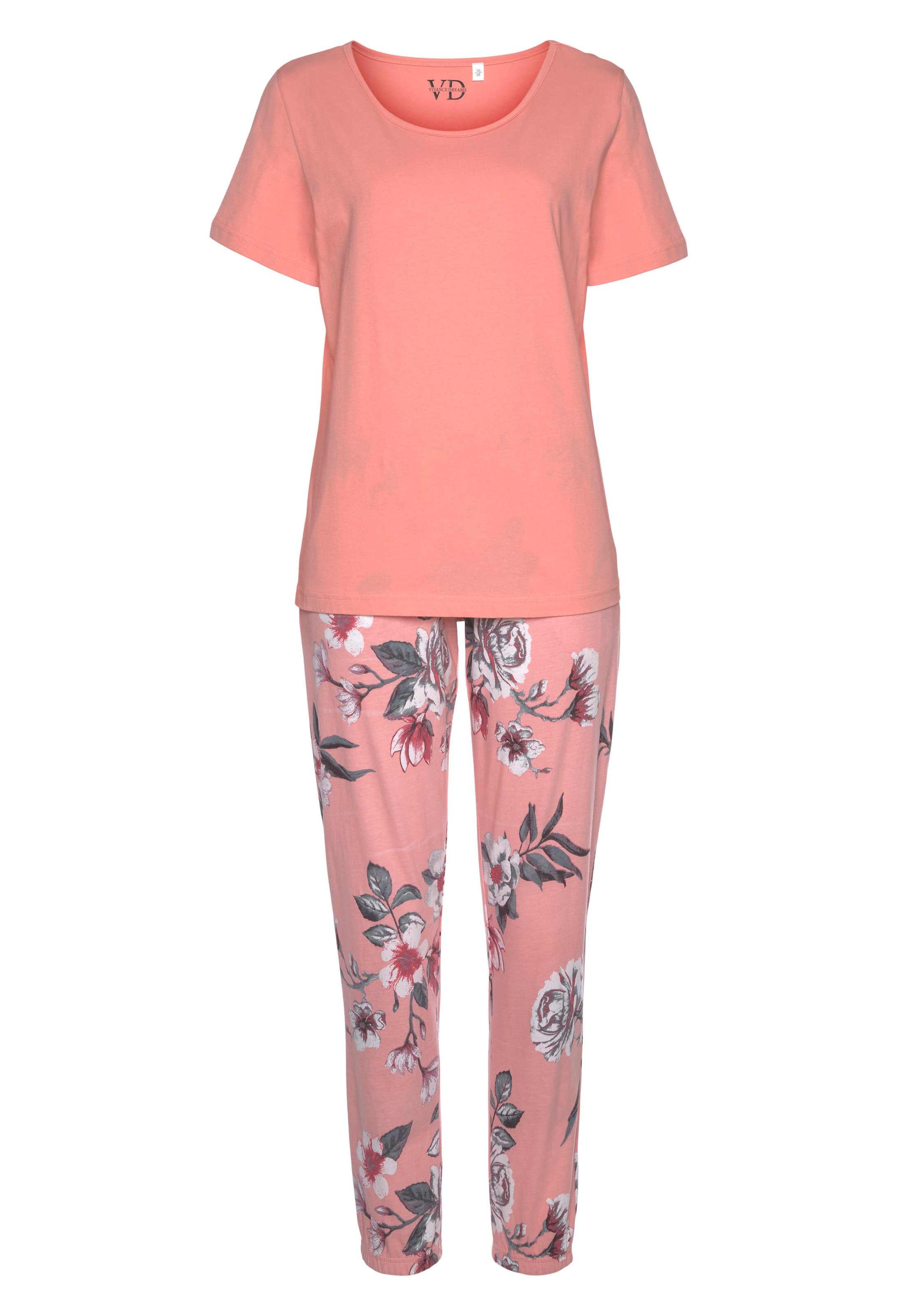 Vivance Dreams Pyjama 2-teilig, 2 tlg. mit Blumendruck