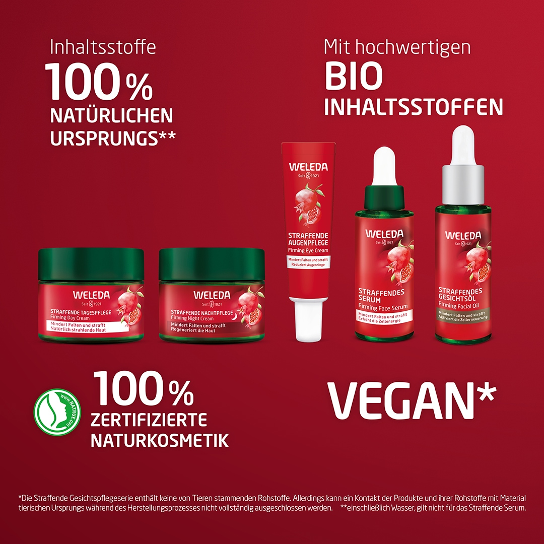 WELEDA Gesichtsserum »Weleda Straffendes Serum Granatapfel & Maca-Peptide« spendet Feuchtigkeit & verbessert die Elastizität