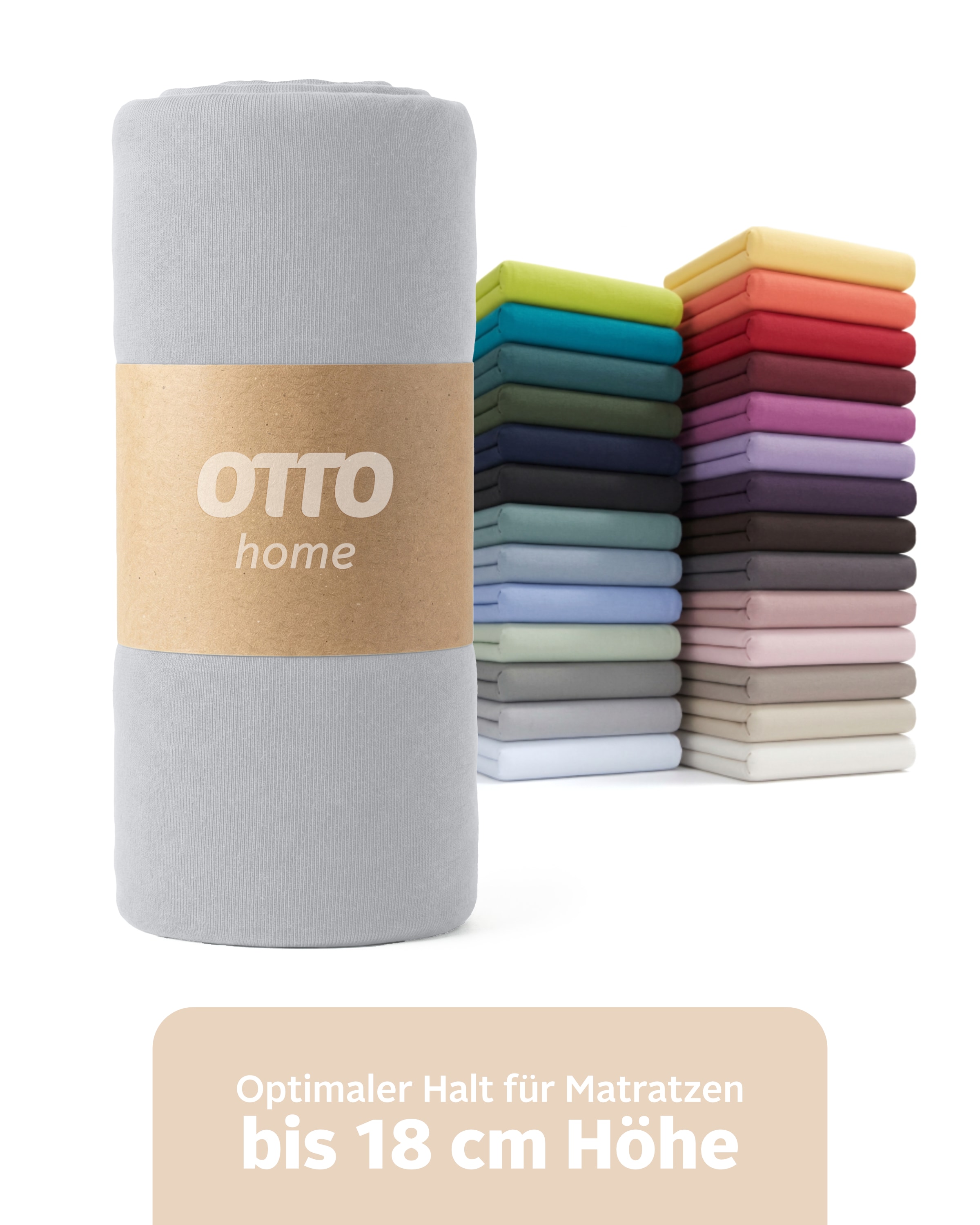 OTTO home Spannbettlaken "PHYSALIS in BASIC und PREMIUM Qualität, 100% Baumwolle" für Matratzen bis 18 cm Höhe, Bettlaken, Spannbetttuch, pflegeleicht