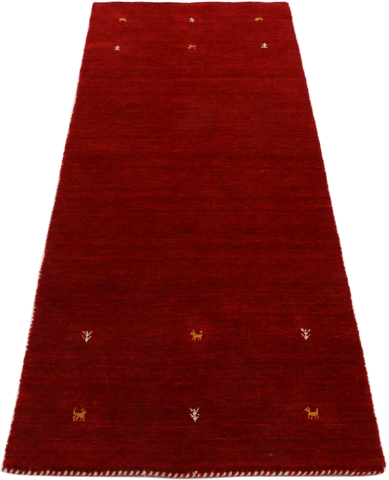 carpetfine Wollteppich »Gabbeh Uni, auch als Läufer und Rund erhältlich«, rechteckig, 15 mm Höhe, reine Wolle, handgewebt, Gabbeh Loom Tiermotiv, große Farbauswahl