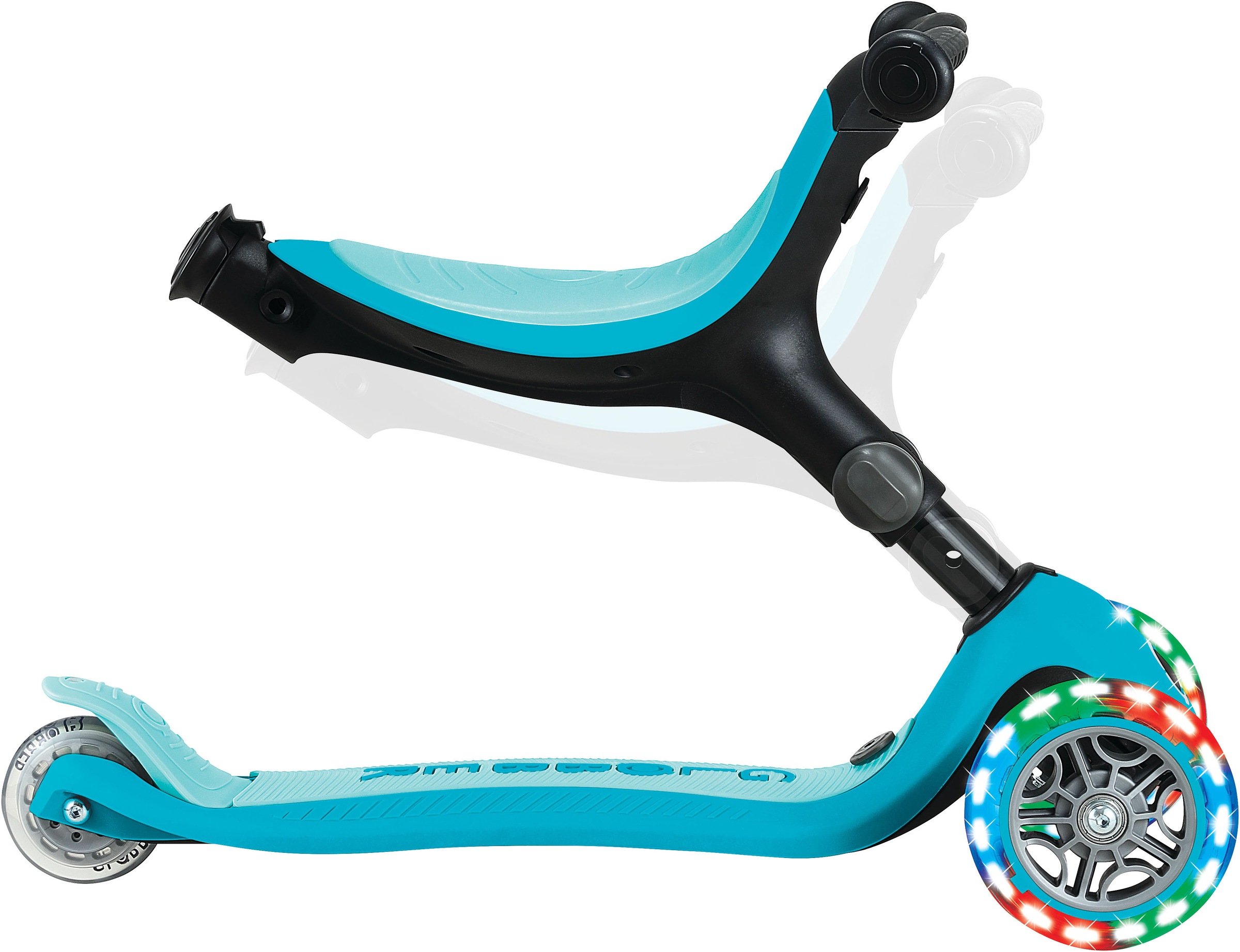 Globber Tretroller »GO-UP ACTIVE LIGHTS 360, mit Leuchtrollen« Aufsitzrad, Laufrad und Scooter