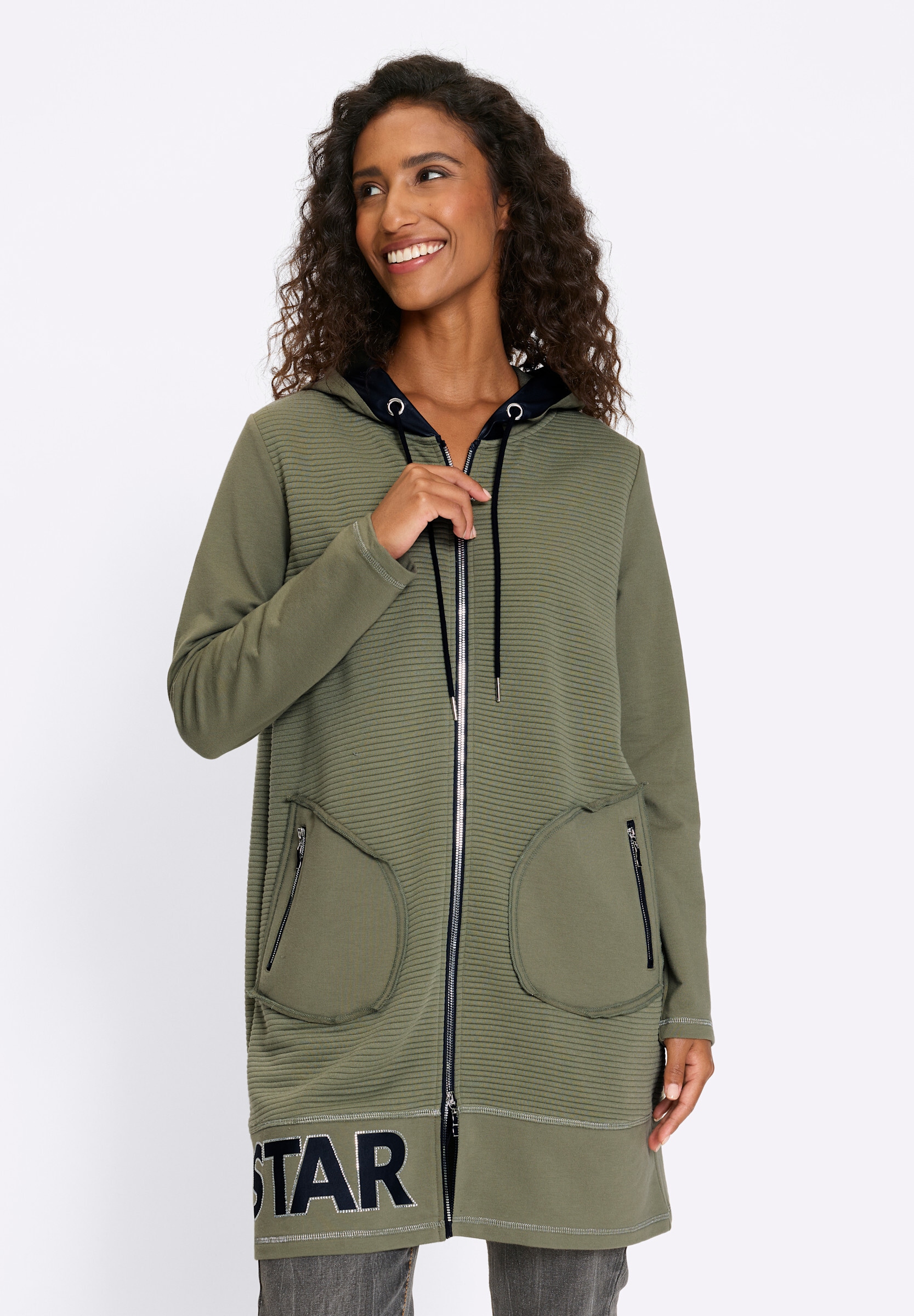heine Shirtjacke »Shirtjacke Shirtjacke mit 2-Wege-Zipper«