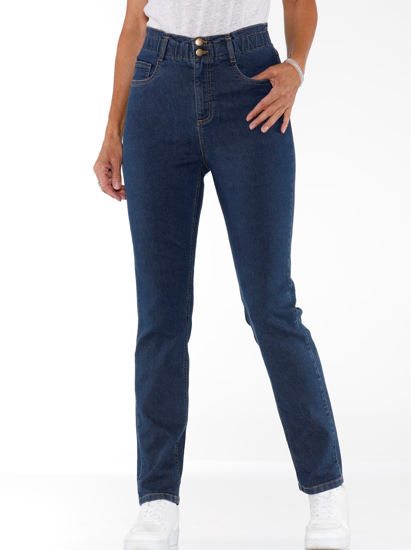 Classic Basics, Damen, Bequeme Jeans 1 Stk., blue-stone-washed, Kurzgrößen, 20 - Kurzgrößen, blue-stone-washed, hoher Bund