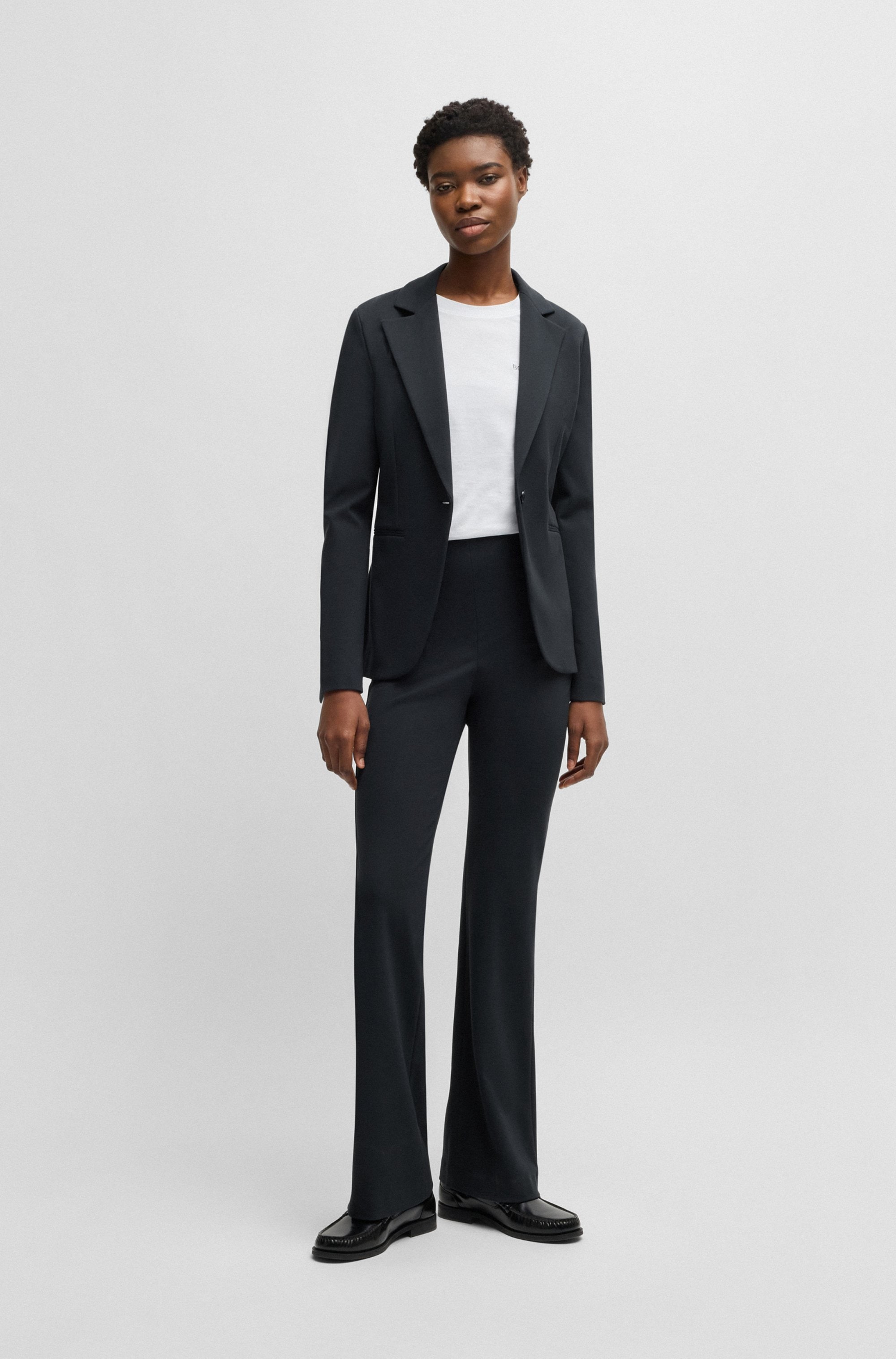 BOSS ORANGE Webhose »Taboot Premium Damenmode«, mit seitlichem Reißverschluss, flared Form, Milano Qualität Loungewear
