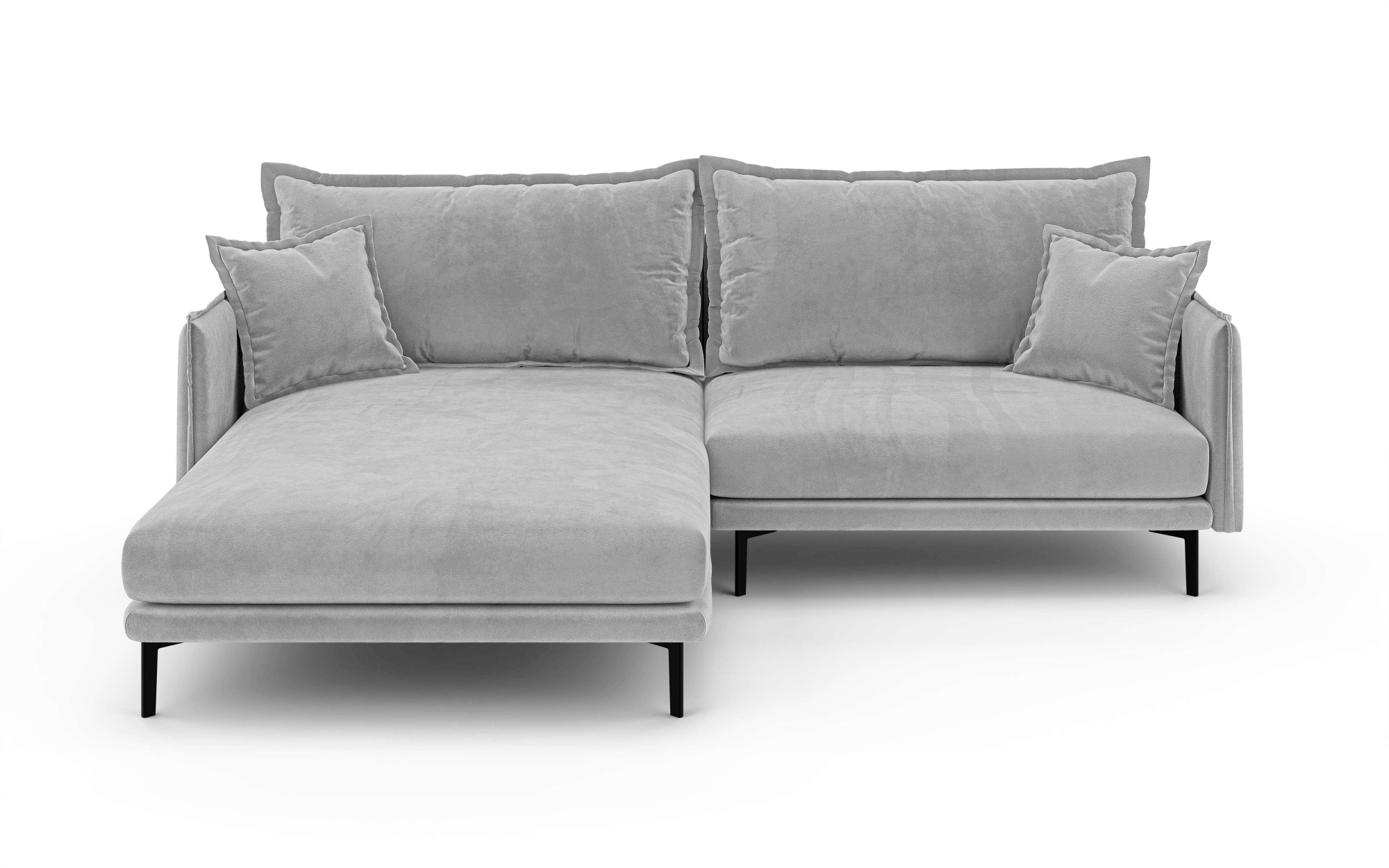 INOSIGN Ecksofa »ALEXANDRIA mit Recamiere rechts oder links bestellbar, moderne Bezüge«, L-Form mit Wellenunterfederung, Maße: B/H/T 246/86/190 cm