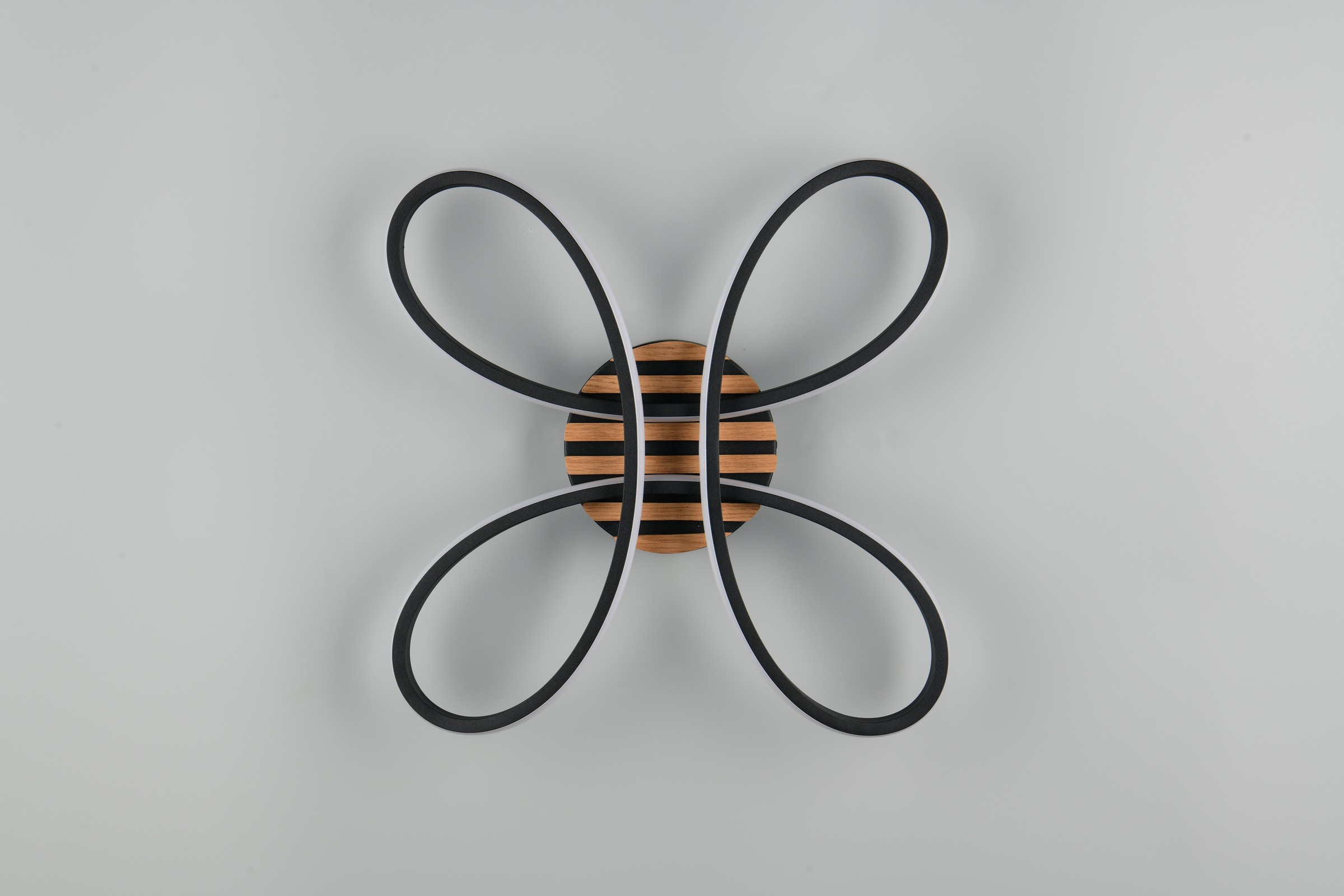 OTTO home LED Deckenleuchte »Ullii, Deckenlampe mit Fernbedienung dimmbar Nachtlicht Memory« LED-Board 1 Stk. warmweiß - kaltweiß CCT stufenlos warm- bis kaltweiß, Holzelemente in Optik Akustikpaneel