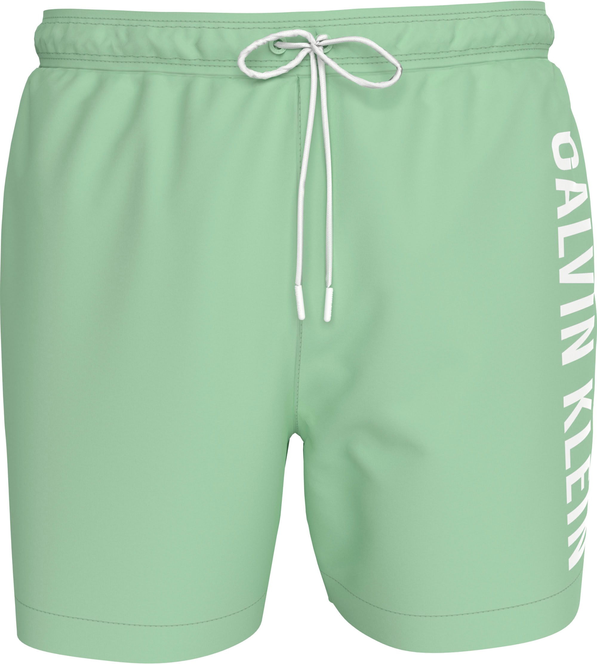 Calvin Klein Swimwear Badeshorts »MEDIUM DRAWSTRING«, mit kontrastfarbenem Logo-Schrifztug am Bein