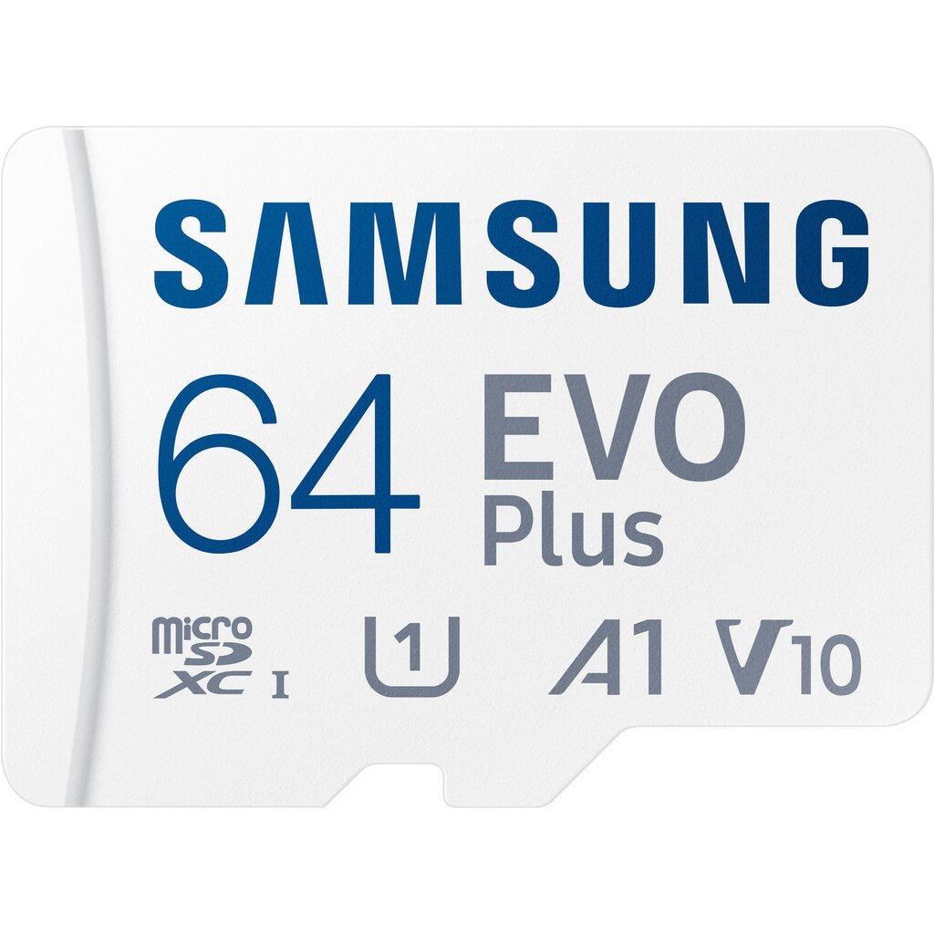 Samsung Speicherkarte »EVO Plus 64GB microSDXC Full HD inkl. SD-Adapter«, (UHS Class 10 130 MB/s Lesegeschwindigkeit)