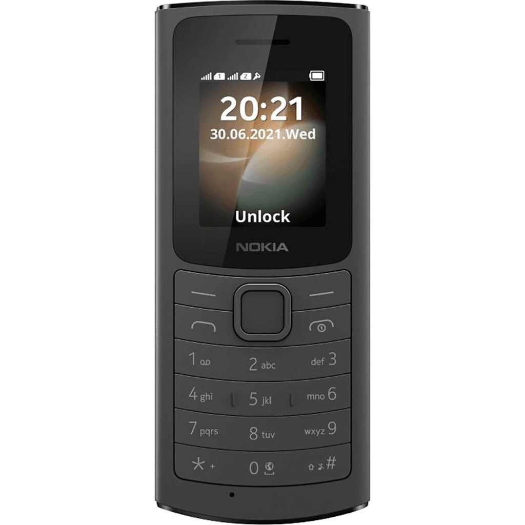 Nokia Handy »110 4G«, schwarz, 4,57 cm/1,8 Zoll, 0,12 GB Speicherplatz, 0,1 MP Kamera