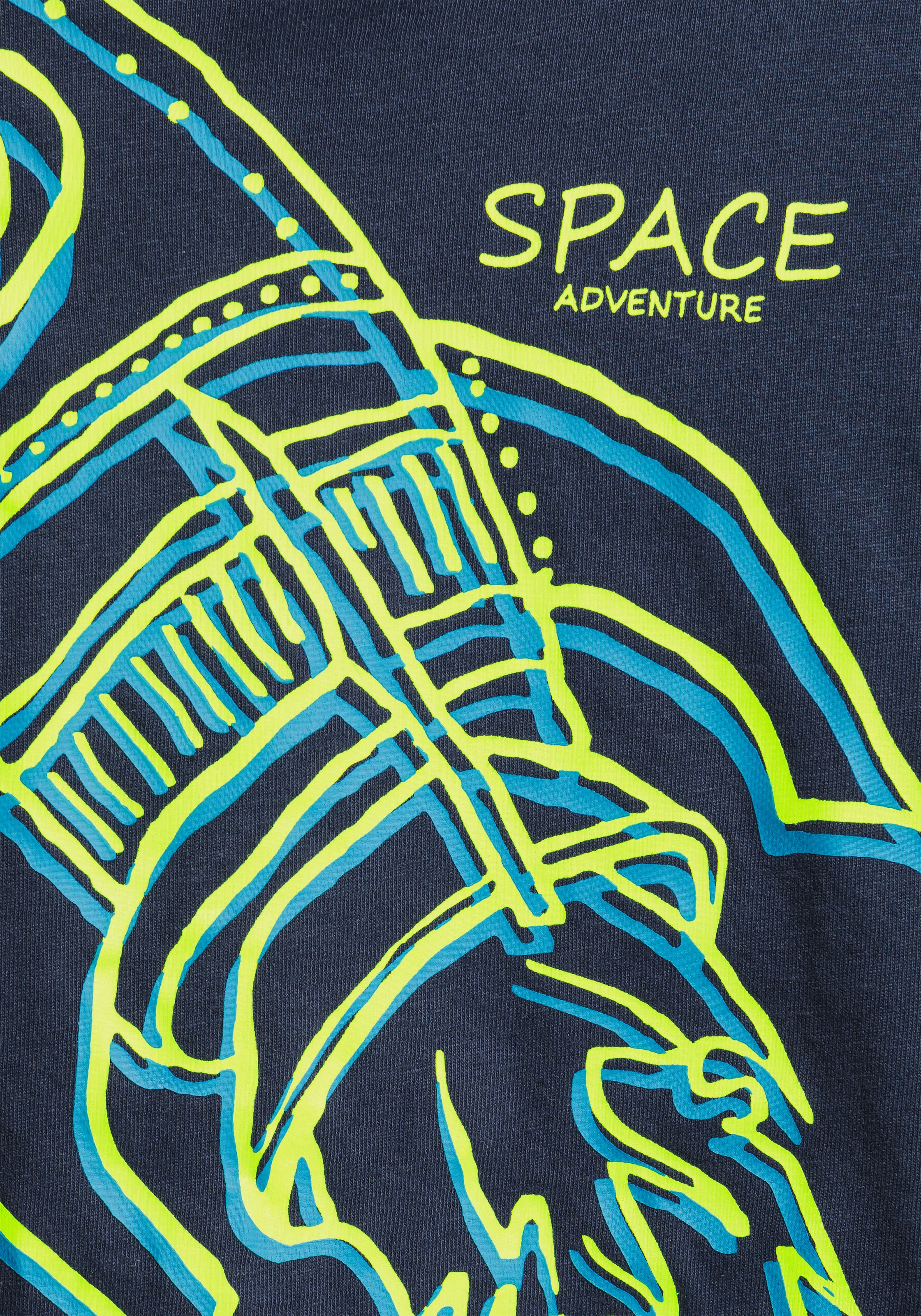 KIDSWORLD T-Shirt »RAKETE«, Kurzarm, Basic-Passform, mit trendigem Druck, Rundhalsausschnitt